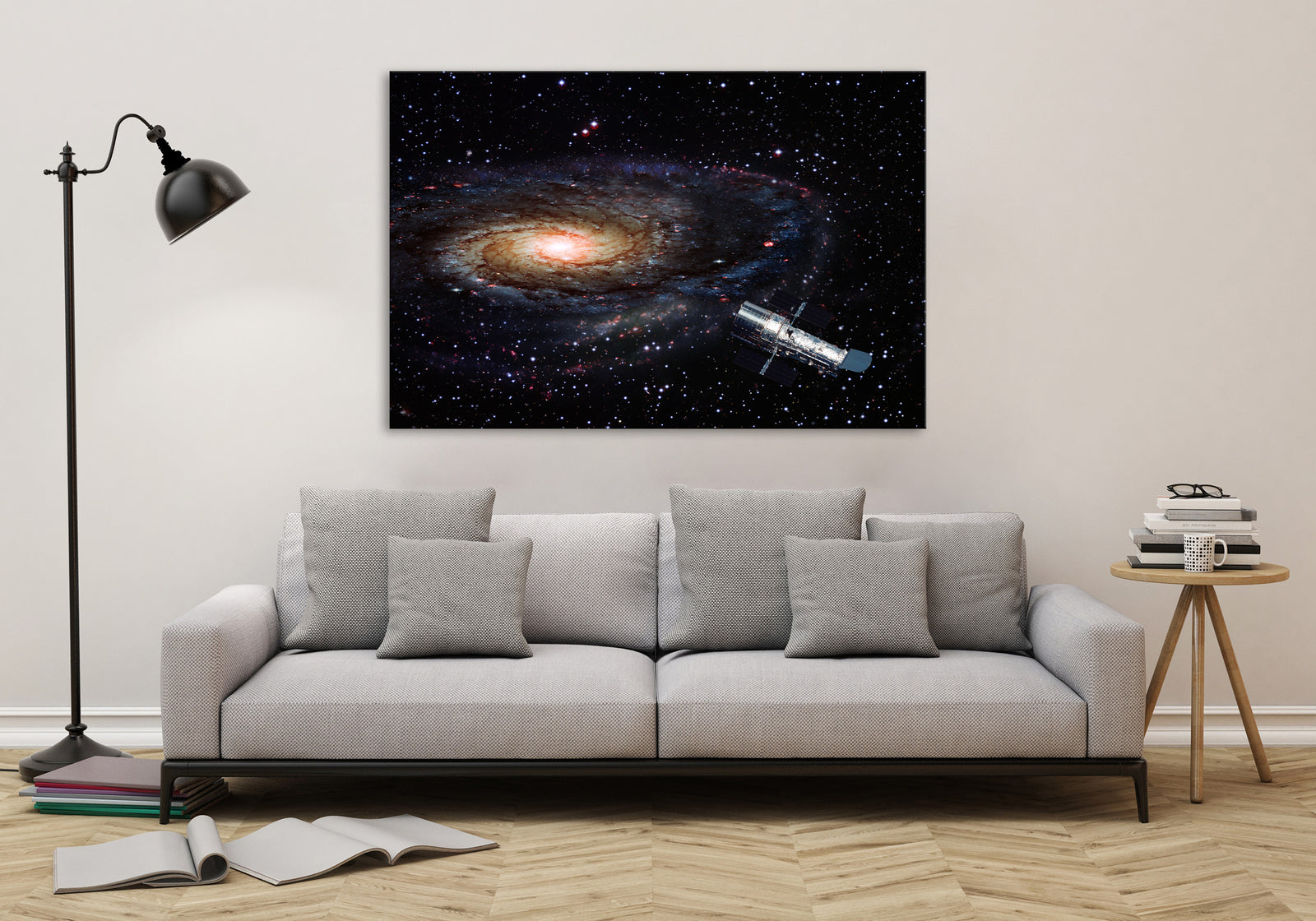 Cosmos No. 053, shown framed in a room by day