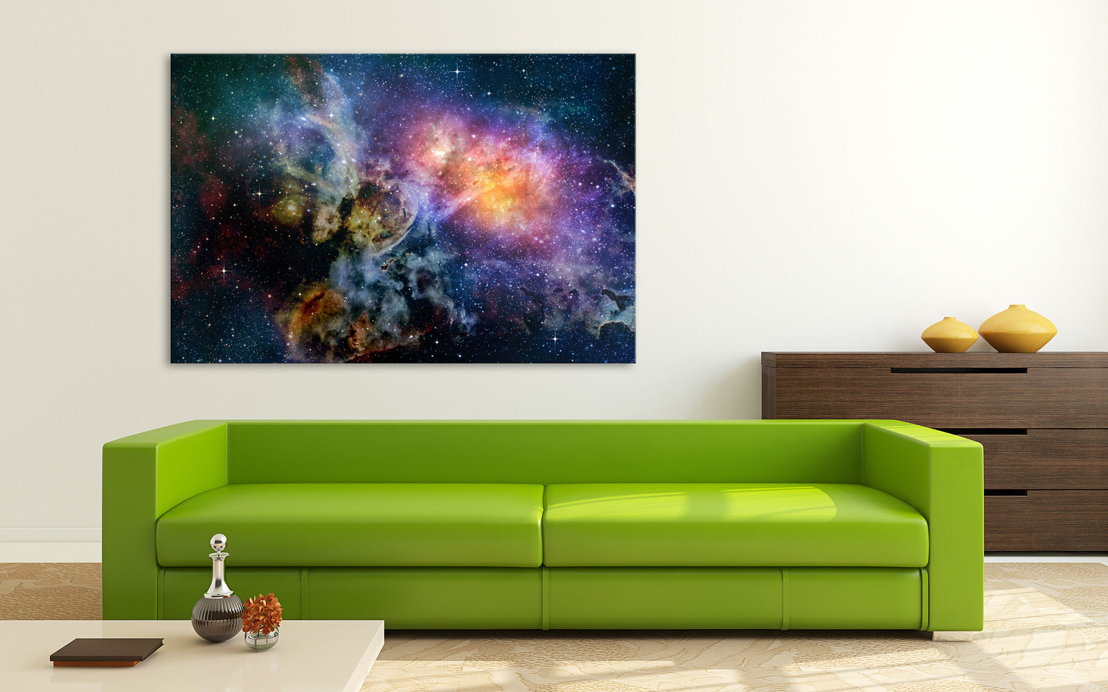 Cosmos No. 054, shown framed in a room by day