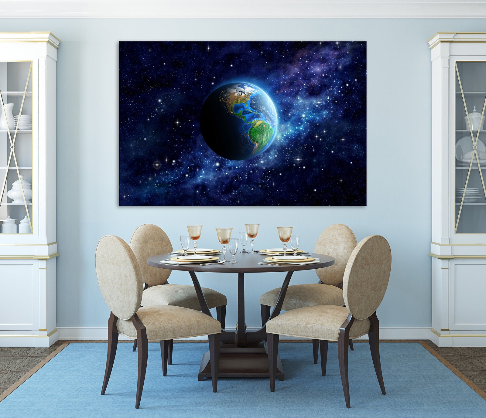 Cosmos No. 056, shown framed in a room by day