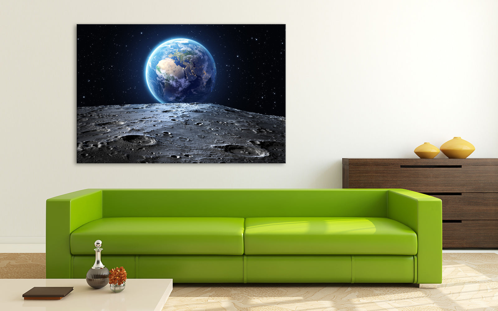 Cosmos No. 058, shown framed in a room by day