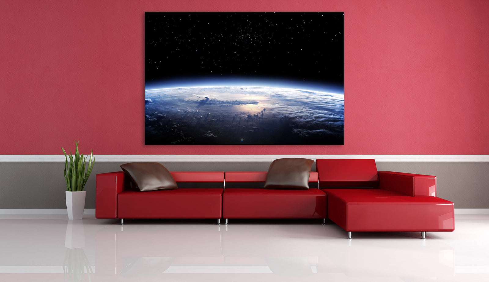 Cosmos No. 062, shown framed in a room by day