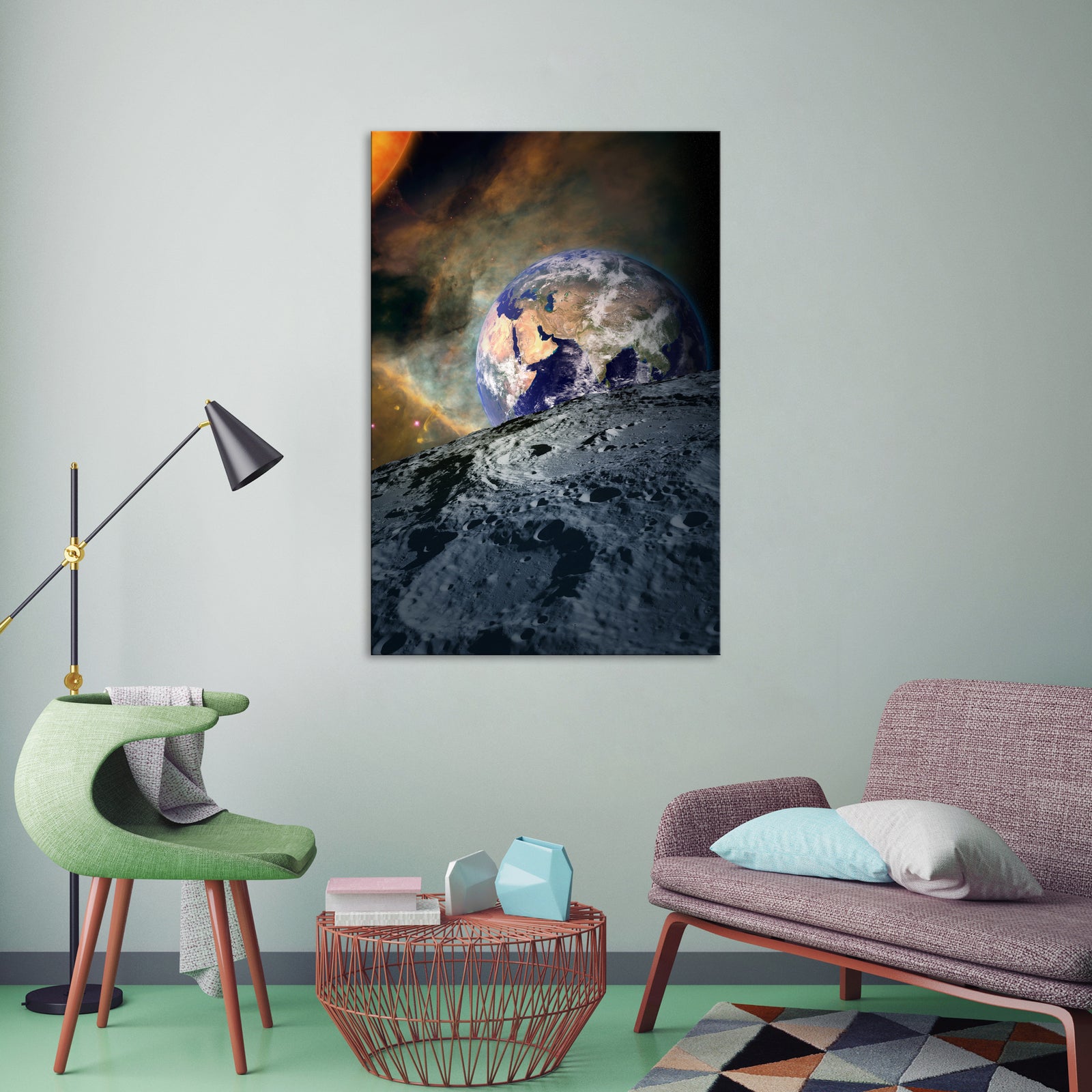 Cosmos No. 063, shown framed in a room by day