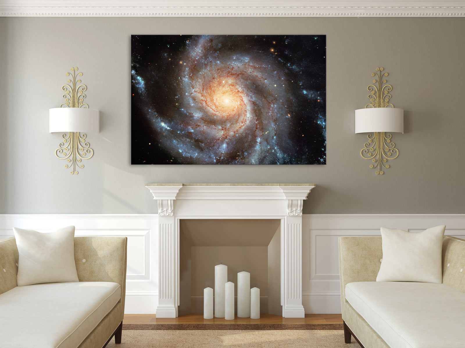 Cosmos No. 068, shown framed in a room by day