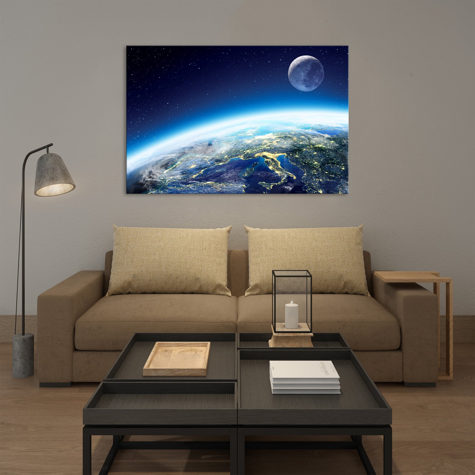 Cosmos No. 070, shown framed in a room by day