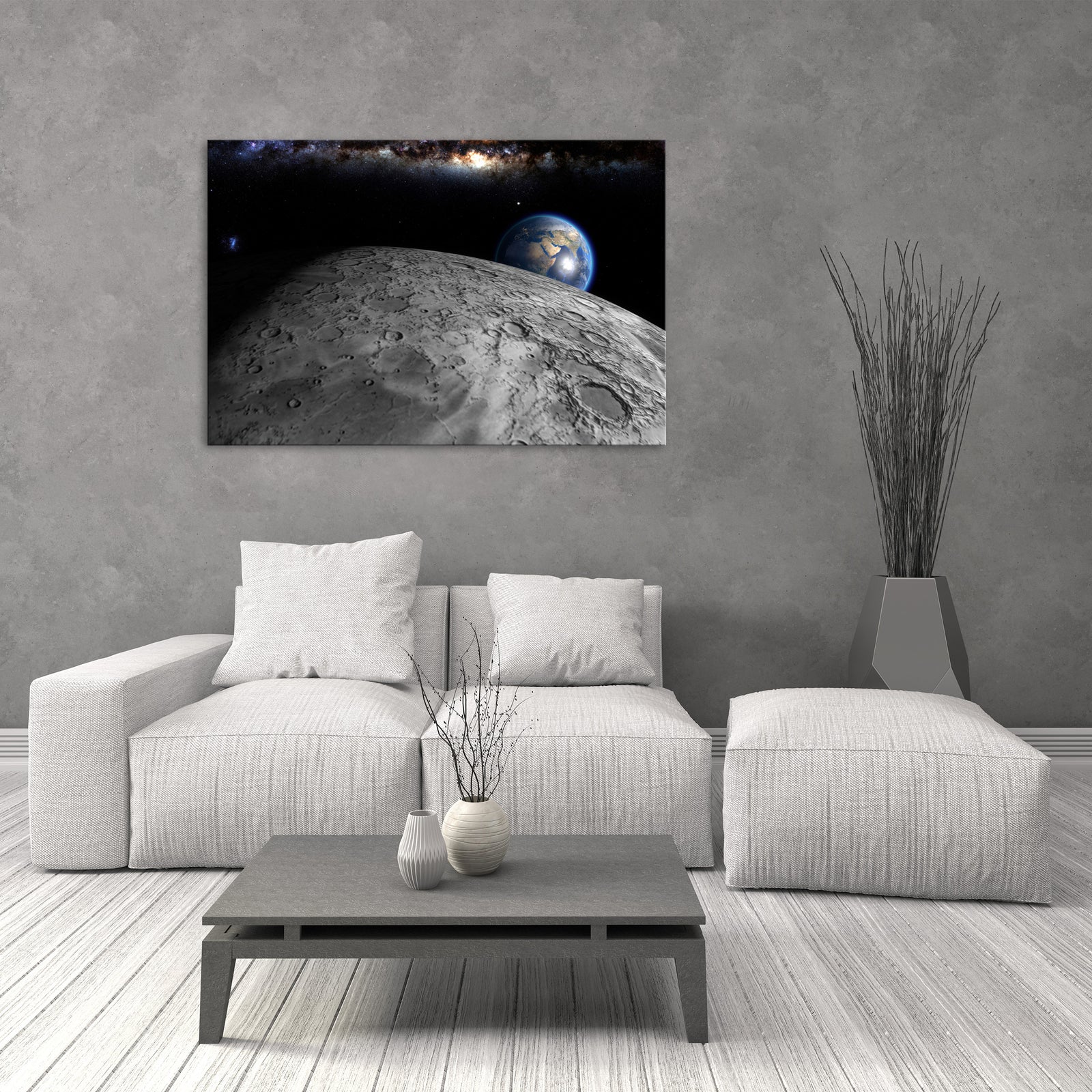 Cosmos No. 074, shown framed in a room by day