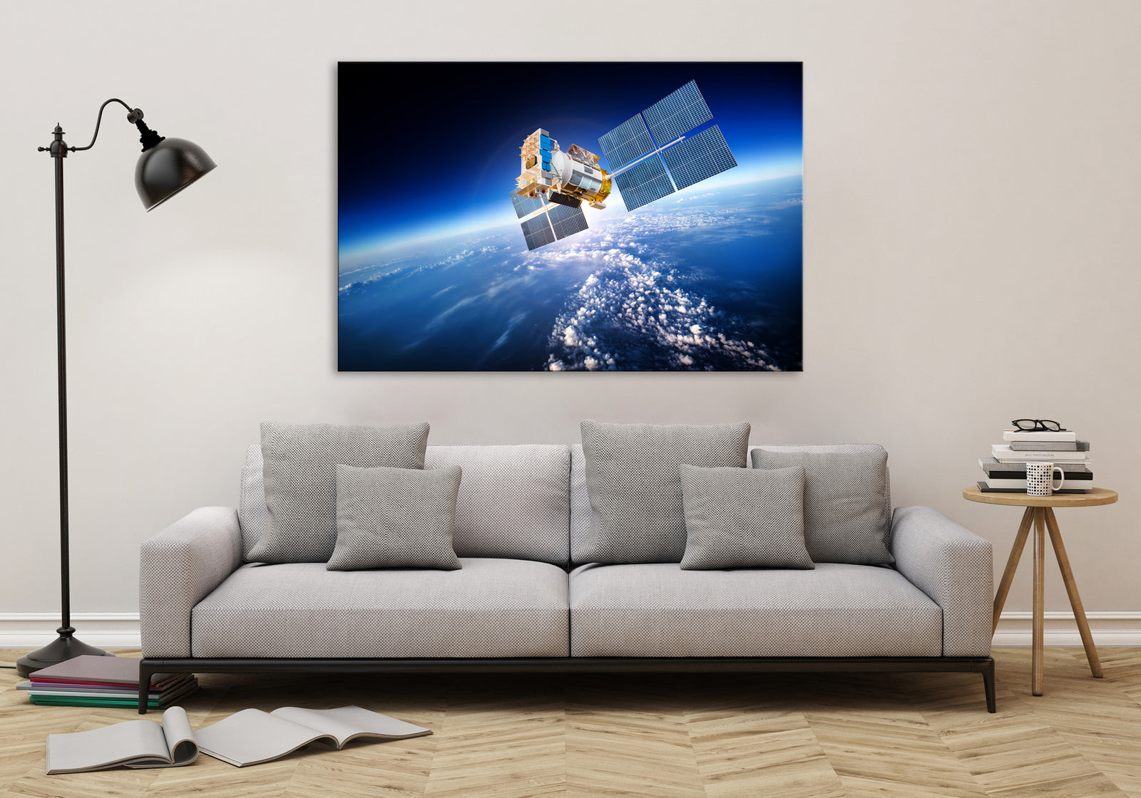 Cosmos No. 080, shown framed in a room by day