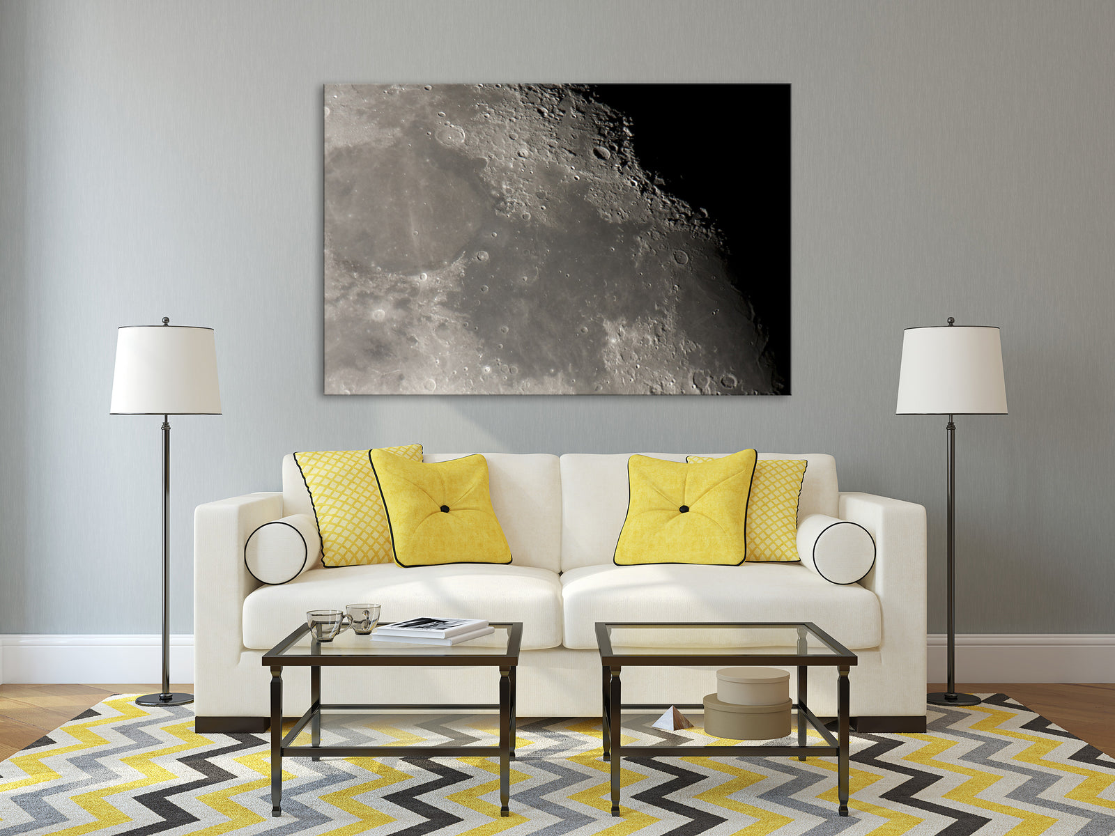 Cosmos No. 082, shown framed in a room by day