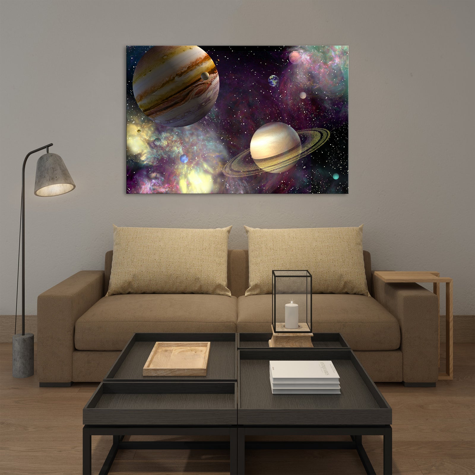 Cosmos No. 088, shown framed in a room by day