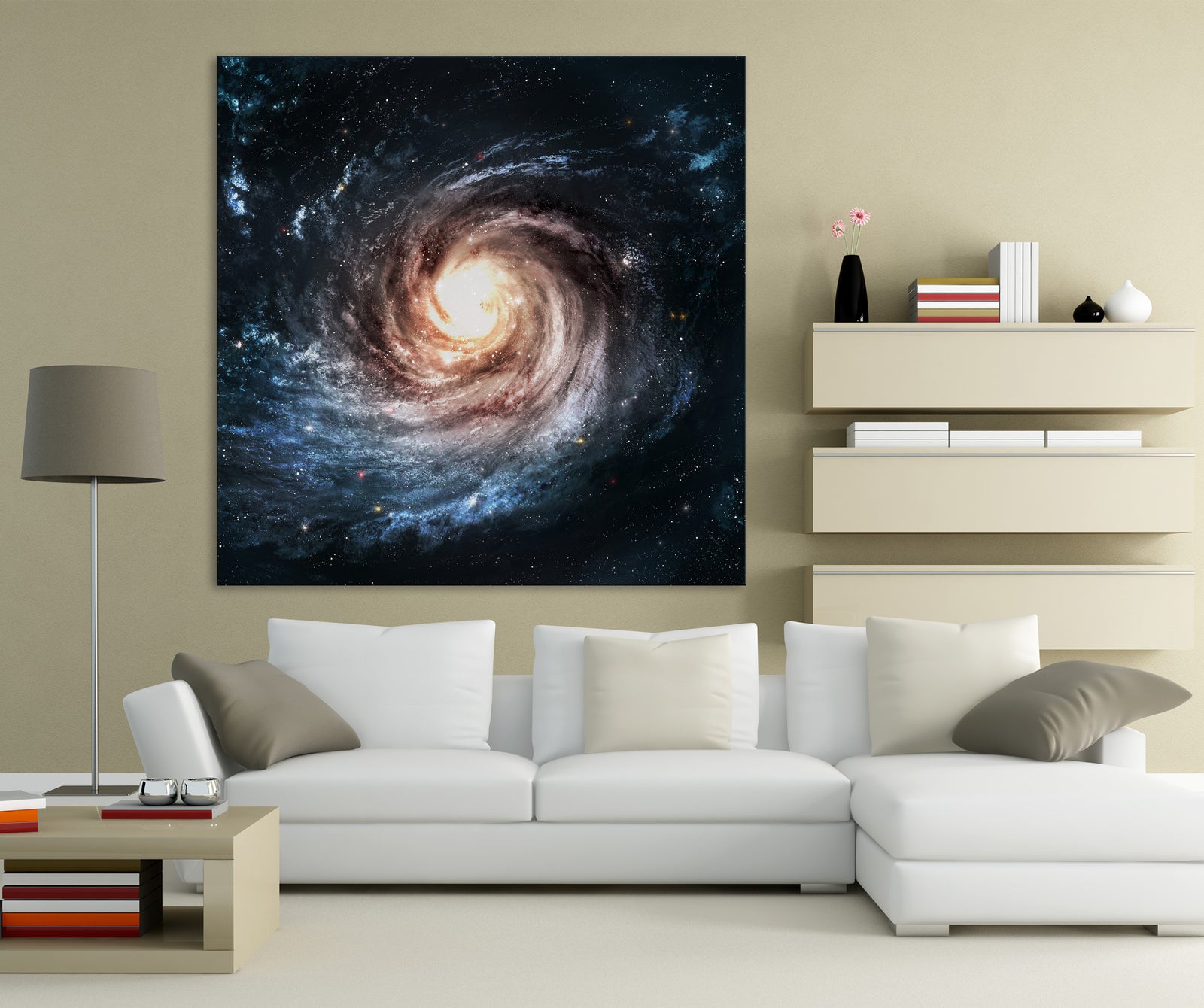 Cosmos No. 090, shown framed in a room by day