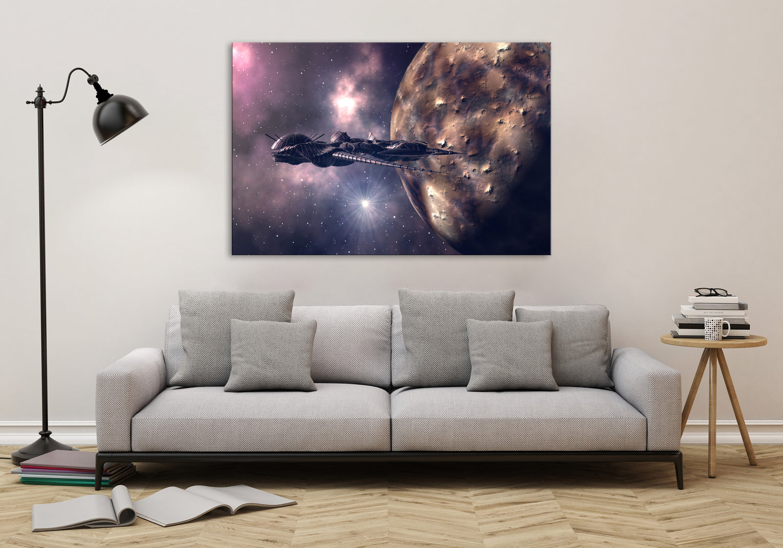 Cosmos No. 091, shown framed in a room by day