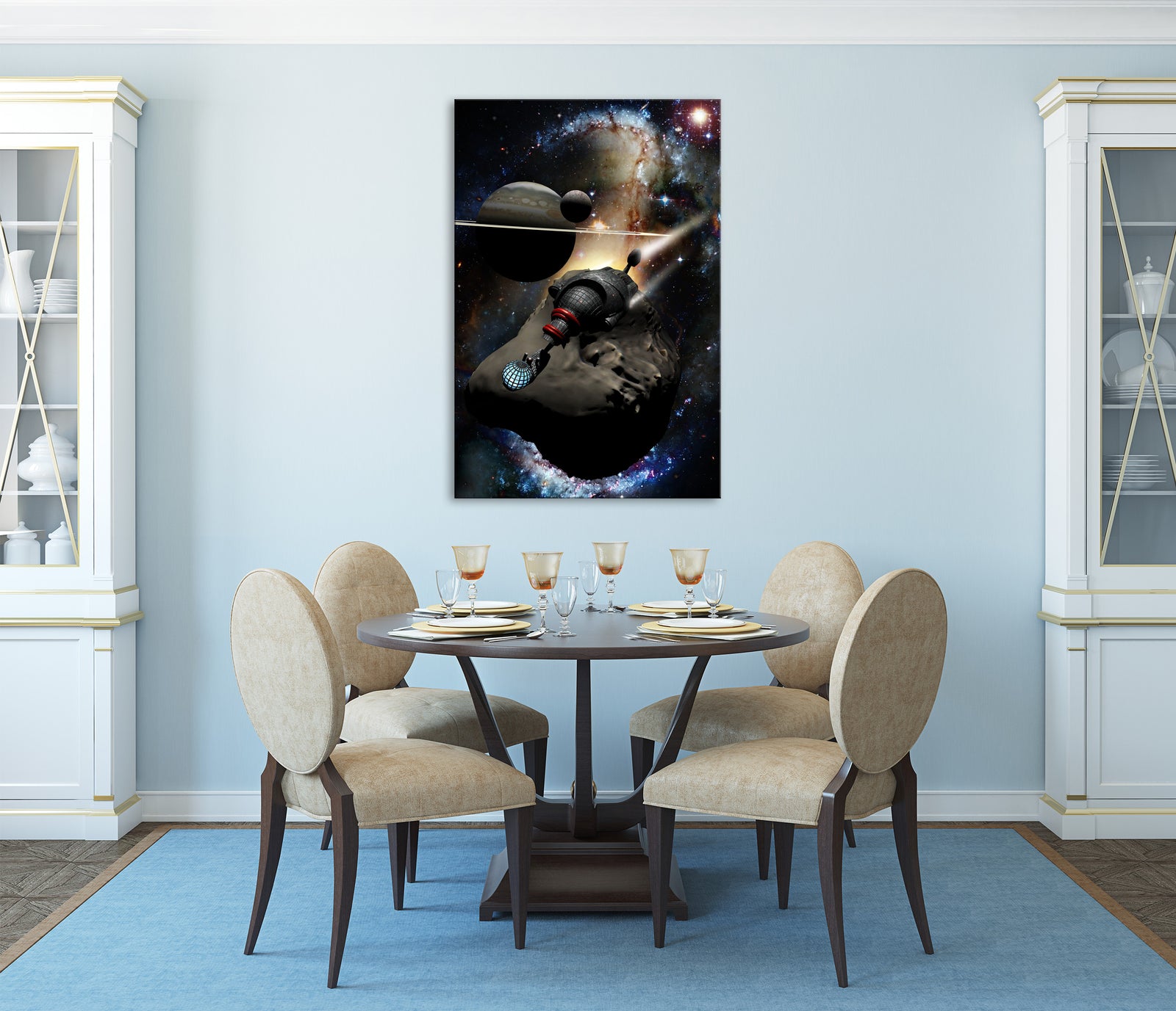 Cosmos No. 093, shown framed in a room by day