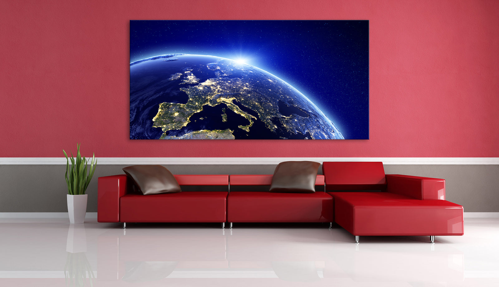 Cosmos No. 094, shown framed in a room by day