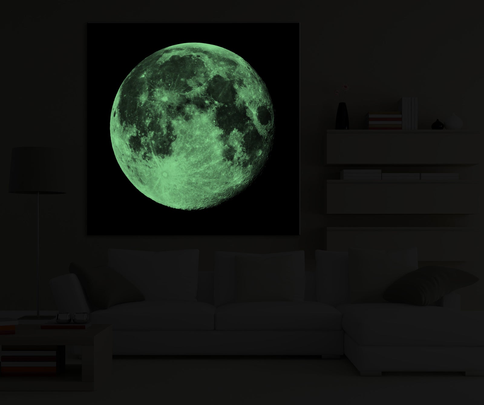 Cosmos No. 096, glowing in a room at night