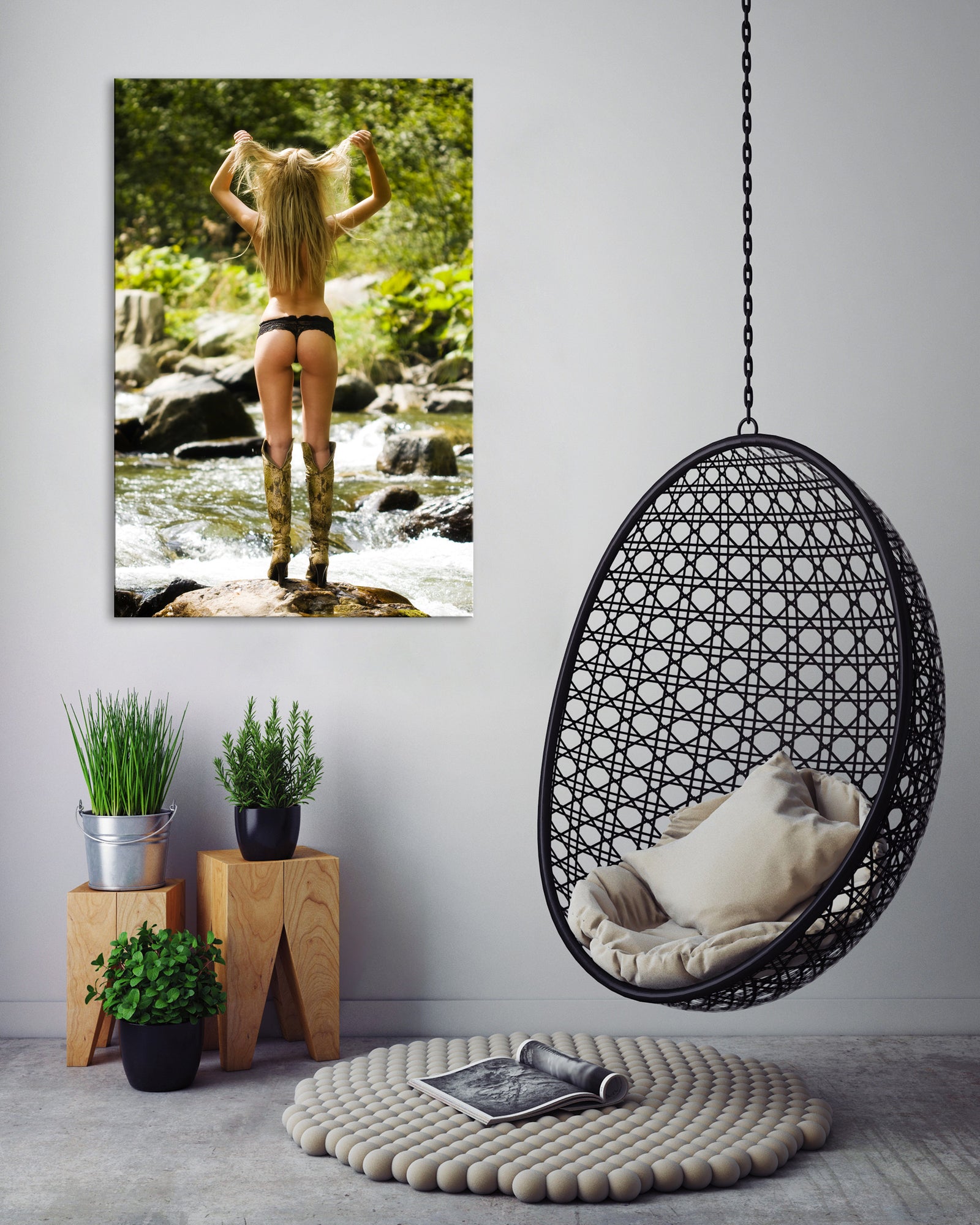 People No. 003, shown framed in a room by day