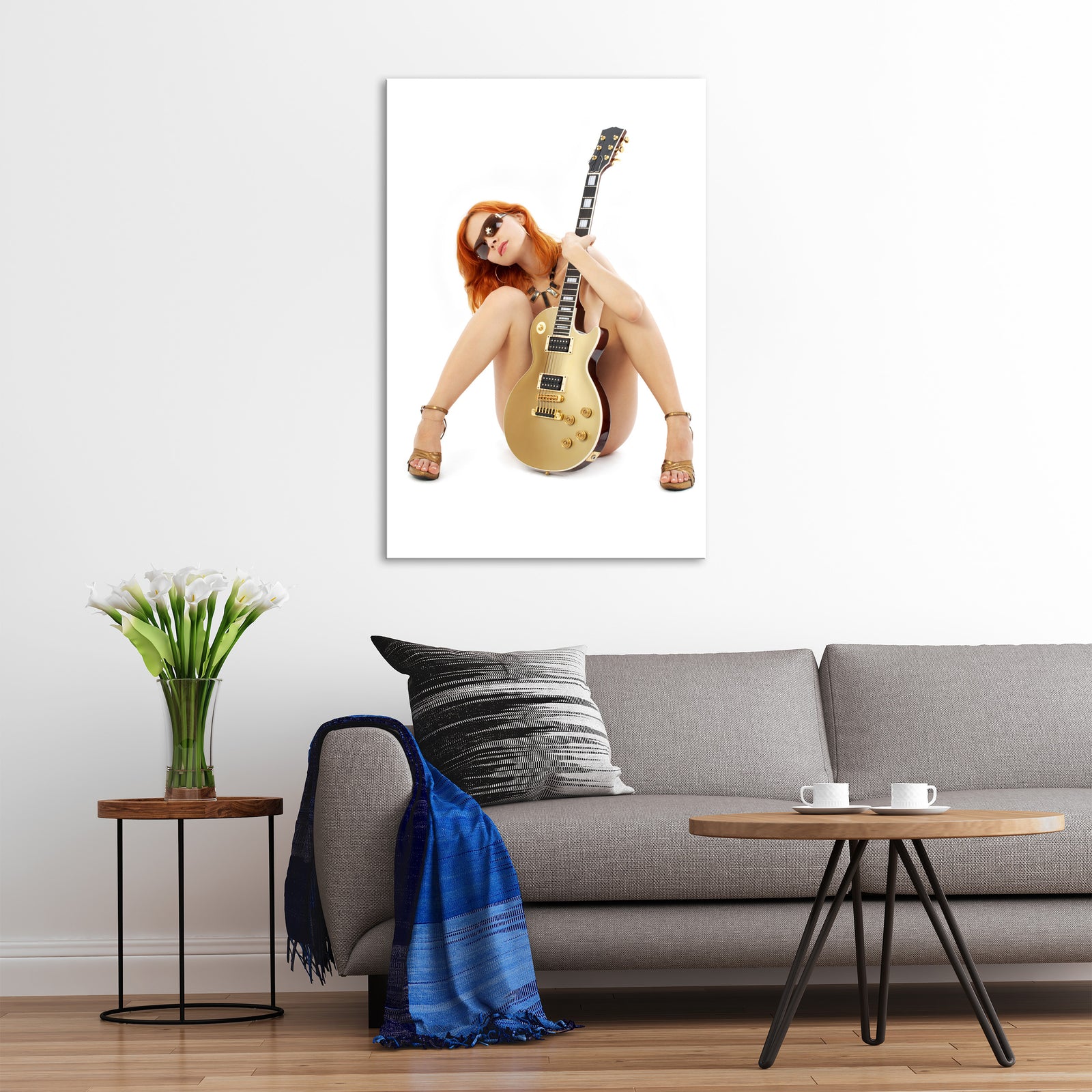 People No. 004, shown framed in a room by day