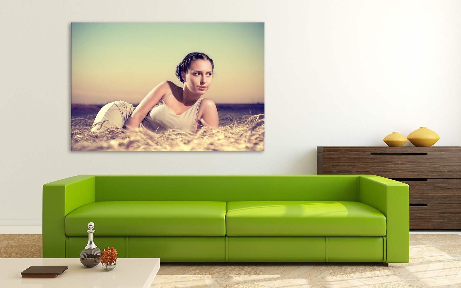 People No. 005, shown framed in a room by day
