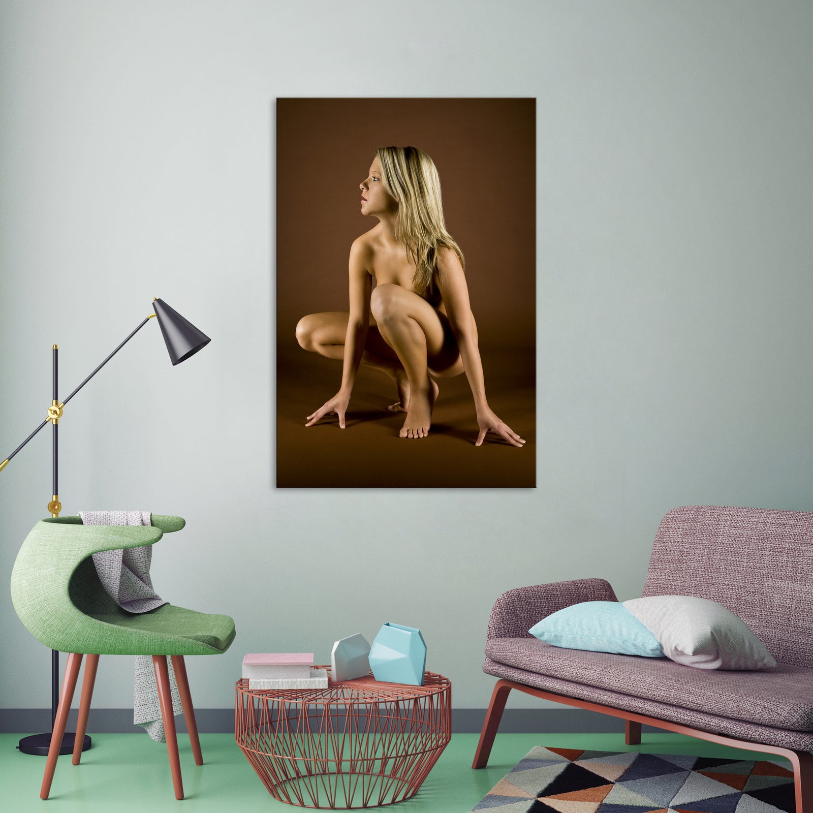 People No. 006, shown framed in a room by day