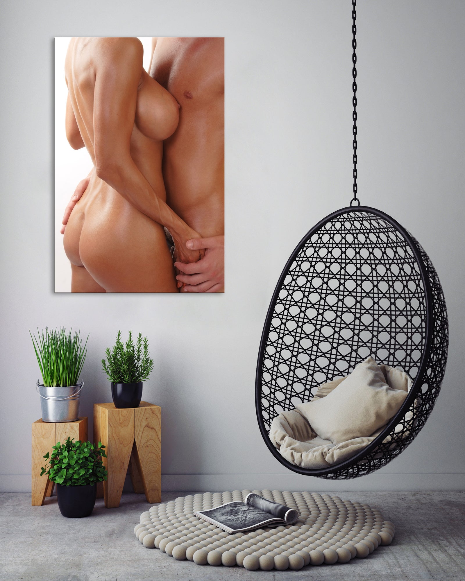 People No. 007, shown framed in a room by day