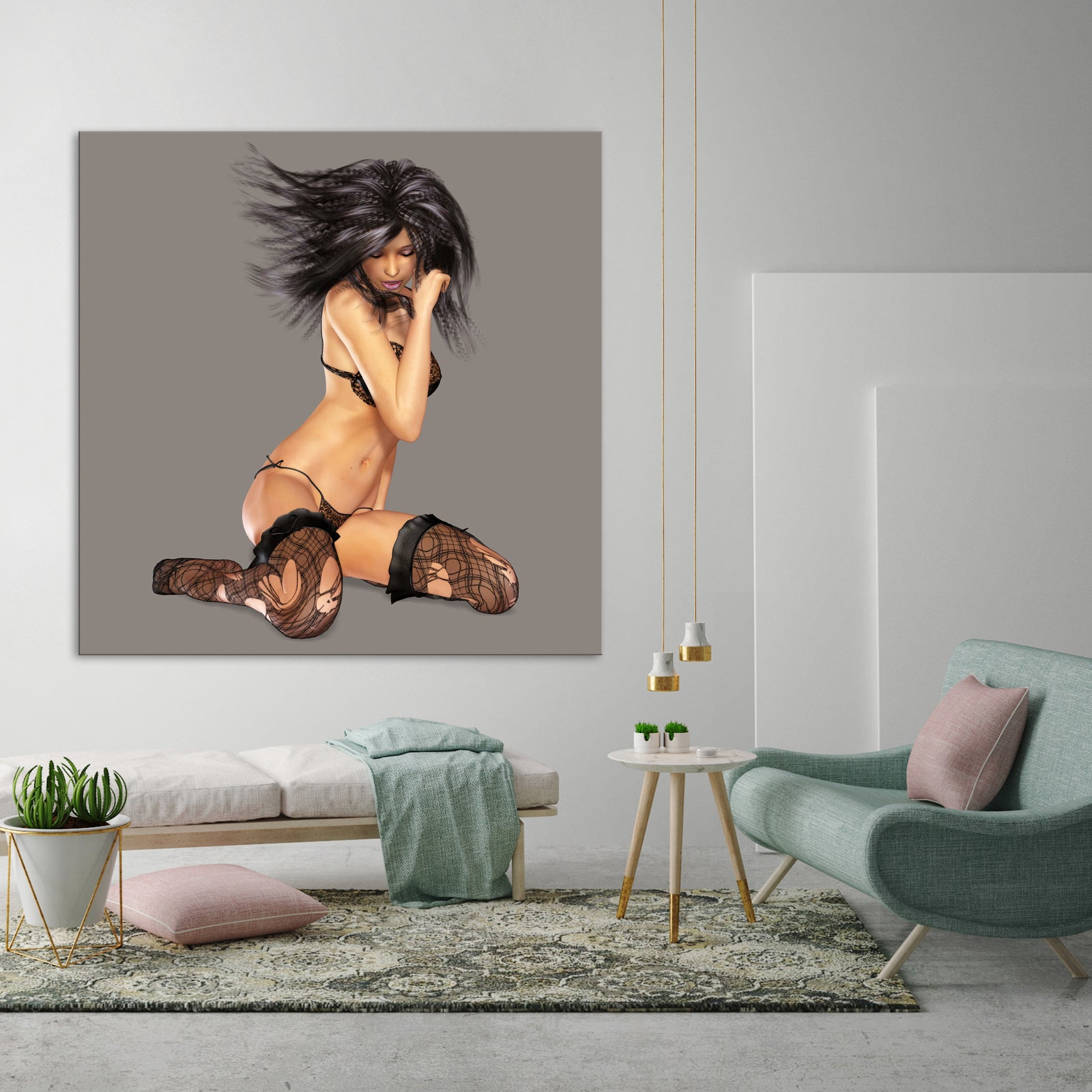 People No. 011, shown framed in a room by day