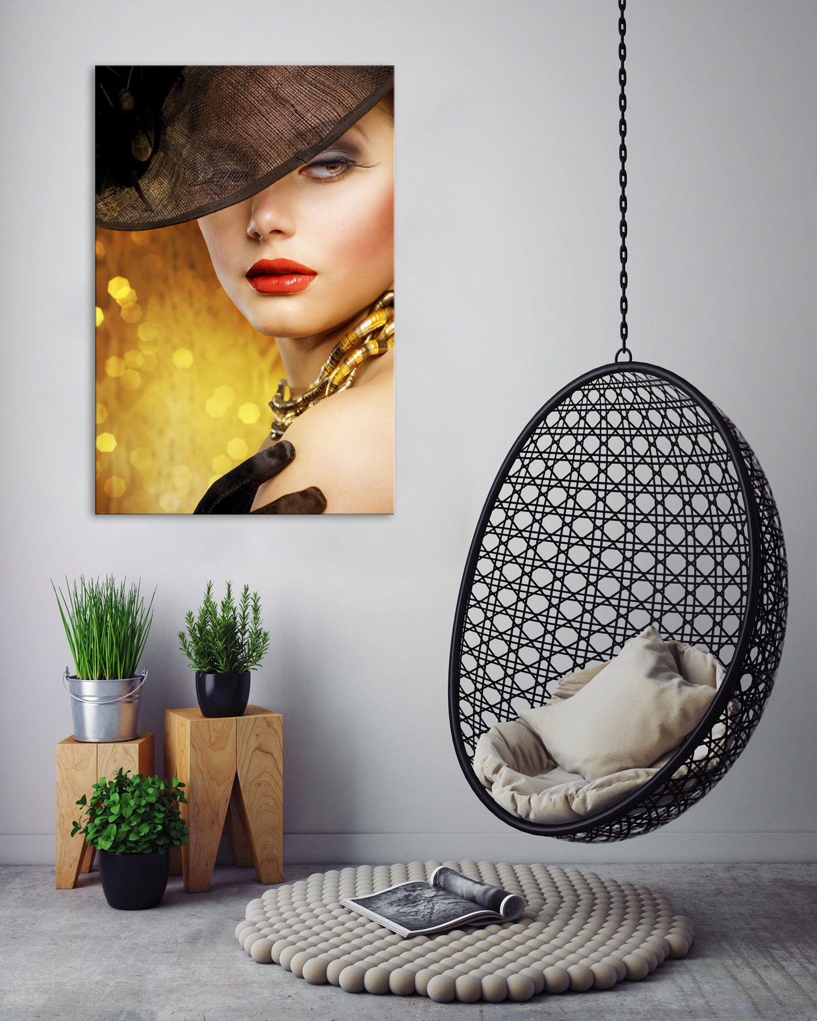 People No. 014, shown framed in a room by day