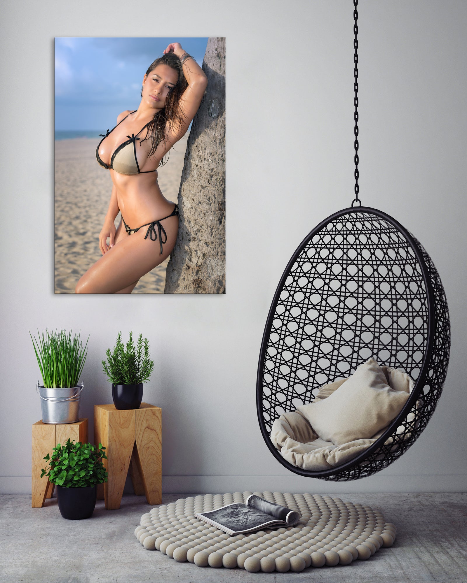People No. 017, shown framed in a room by day