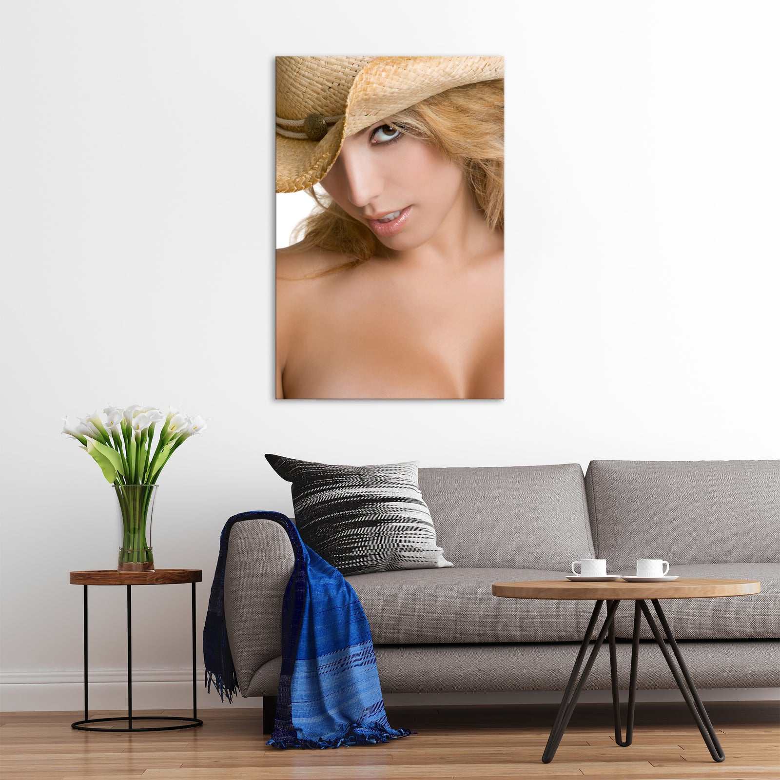 People No. 018, shown framed in a room by day