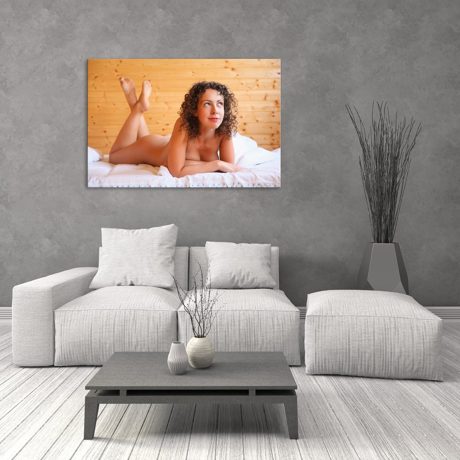 People No. 019, shown framed in a room by day