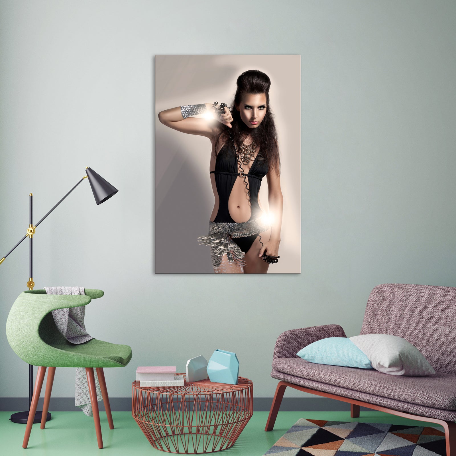 People No. 020, shown framed in a room by day