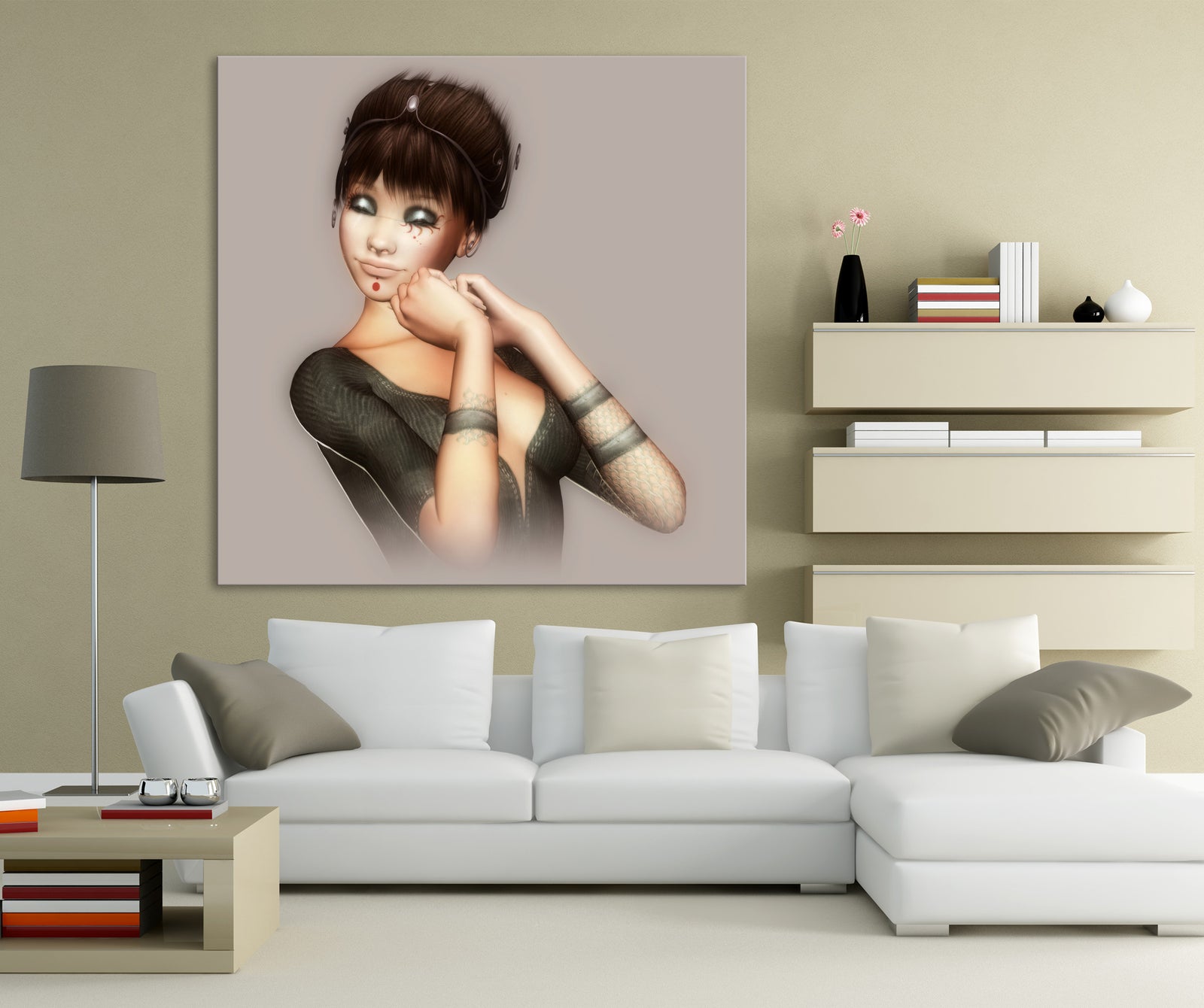People No. 024, shown framed in a room by day