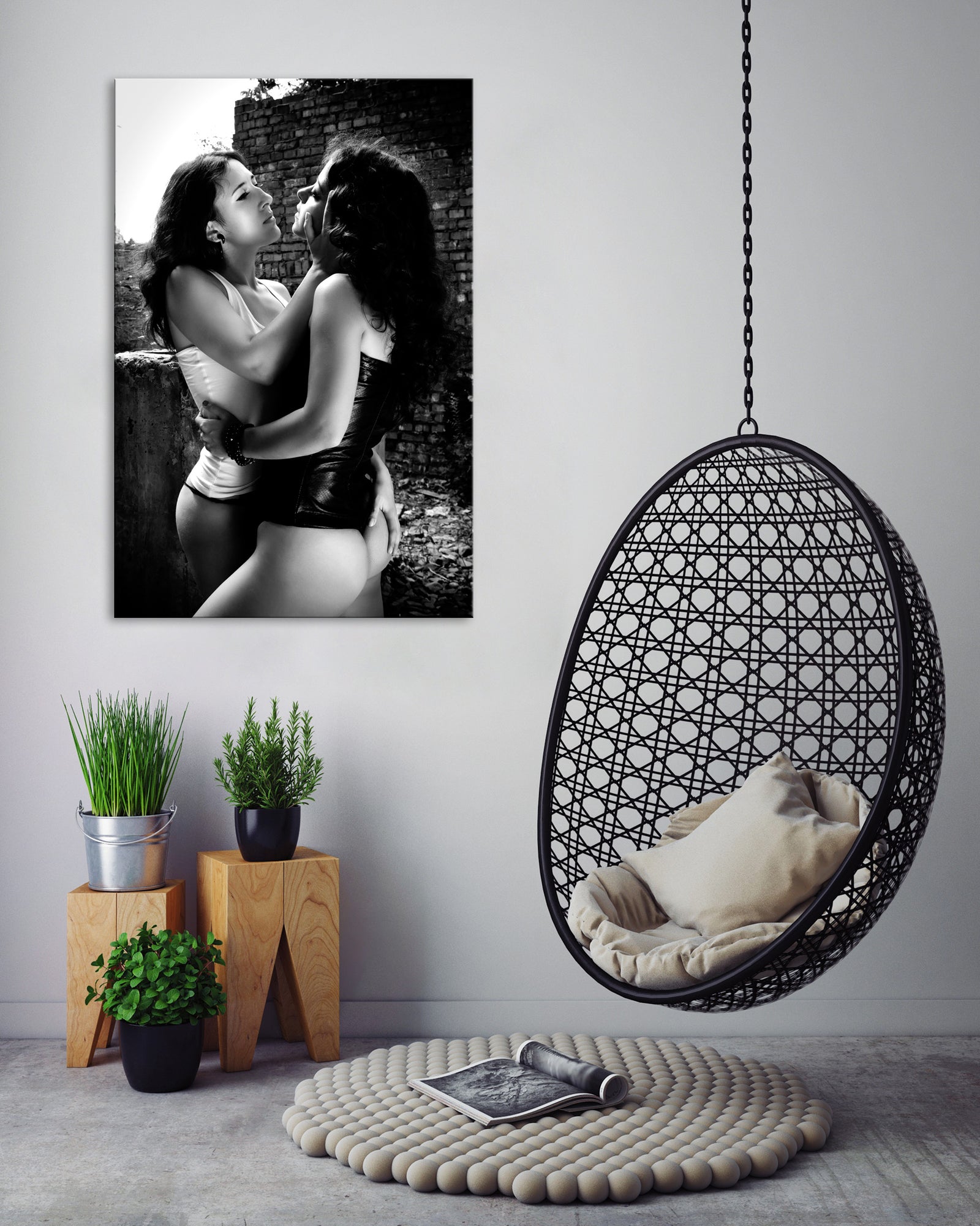 People No. 030, shown framed in a room by day