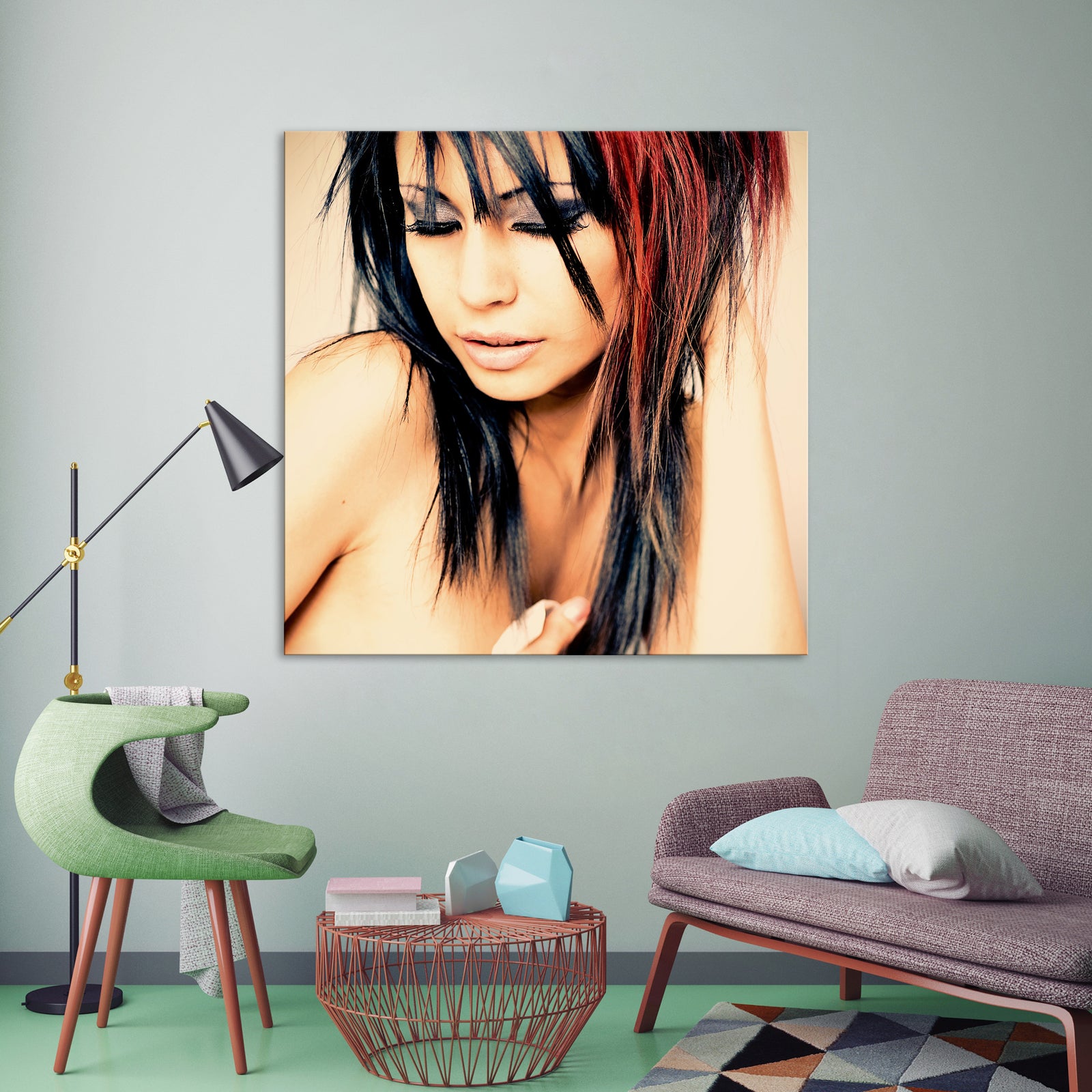 People No. 031, shown framed in a room by day