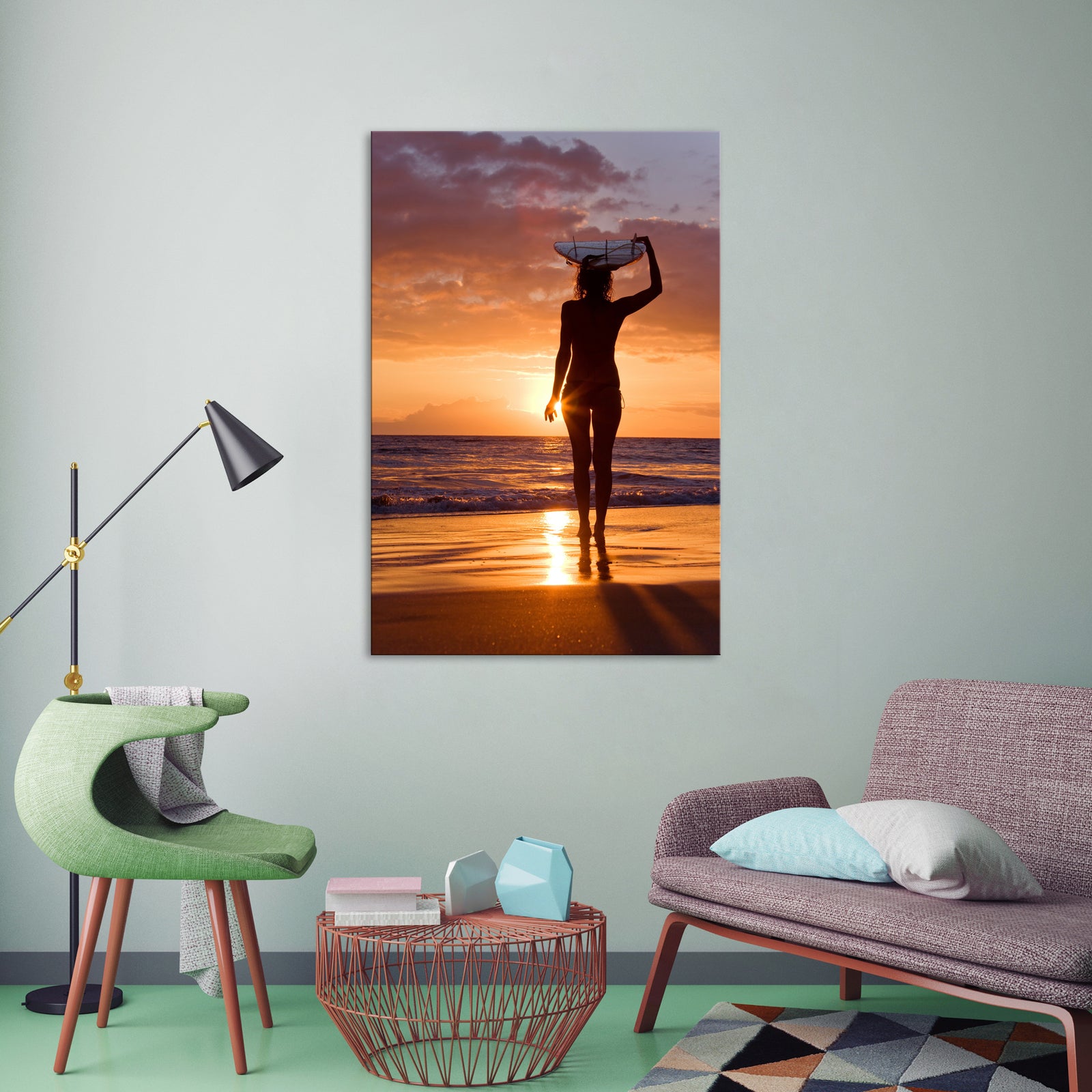 People No. 032, shown framed in a room by day