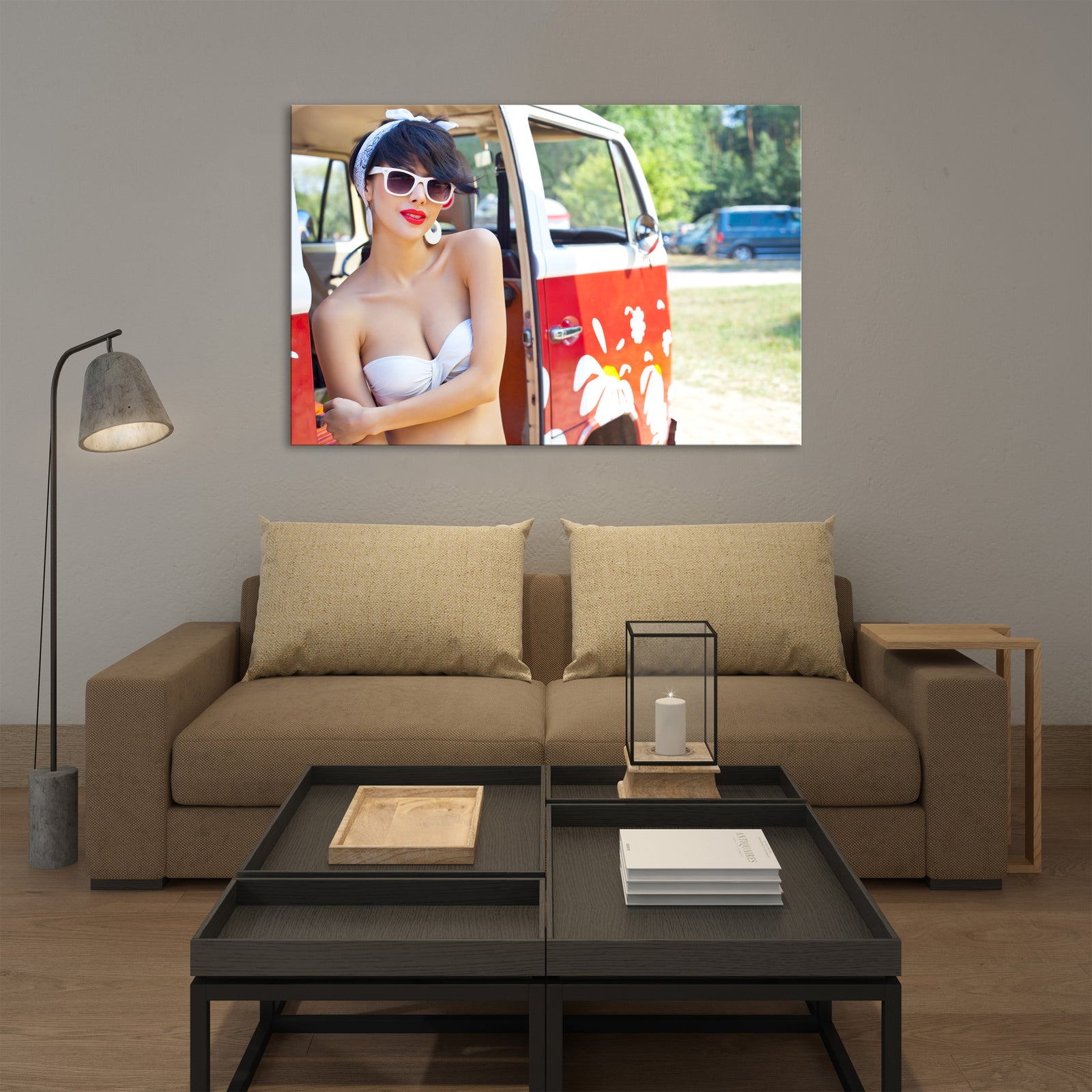 People No. 033, shown framed in a room by day