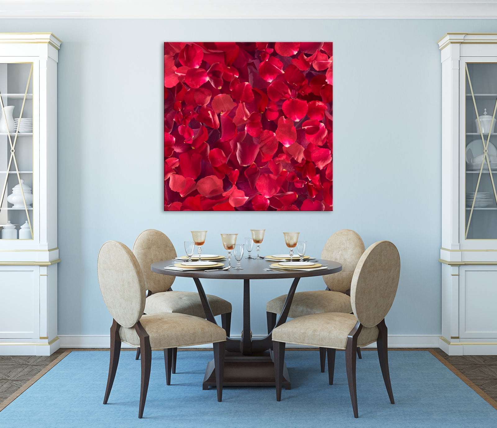 Flowers No. 006, shown framed in a room by day