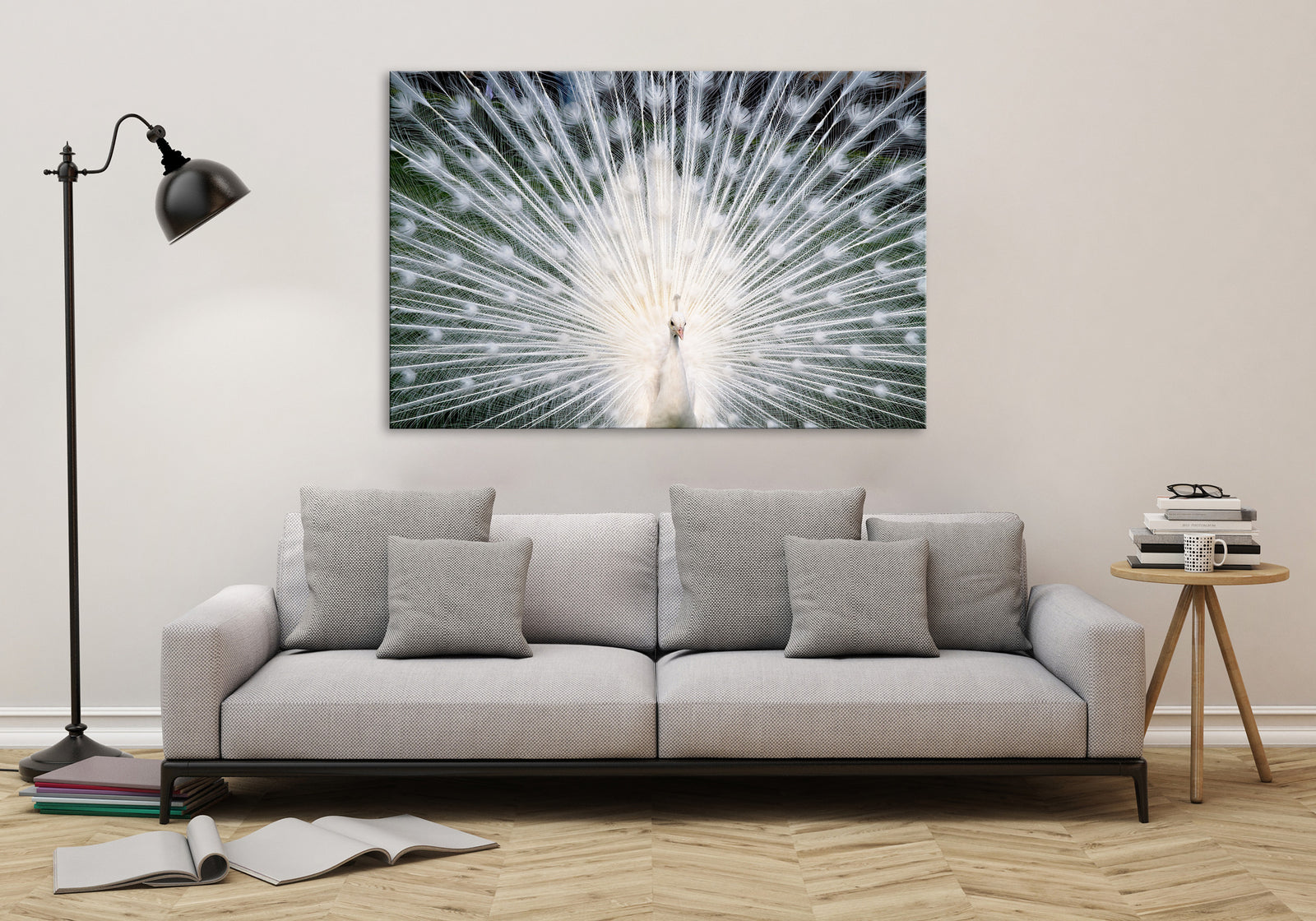 Flowers No. 012, shown framed in a room by day