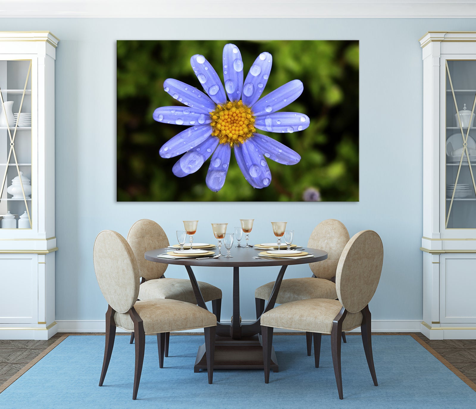 Flowers No. 016, shown framed in a room by day