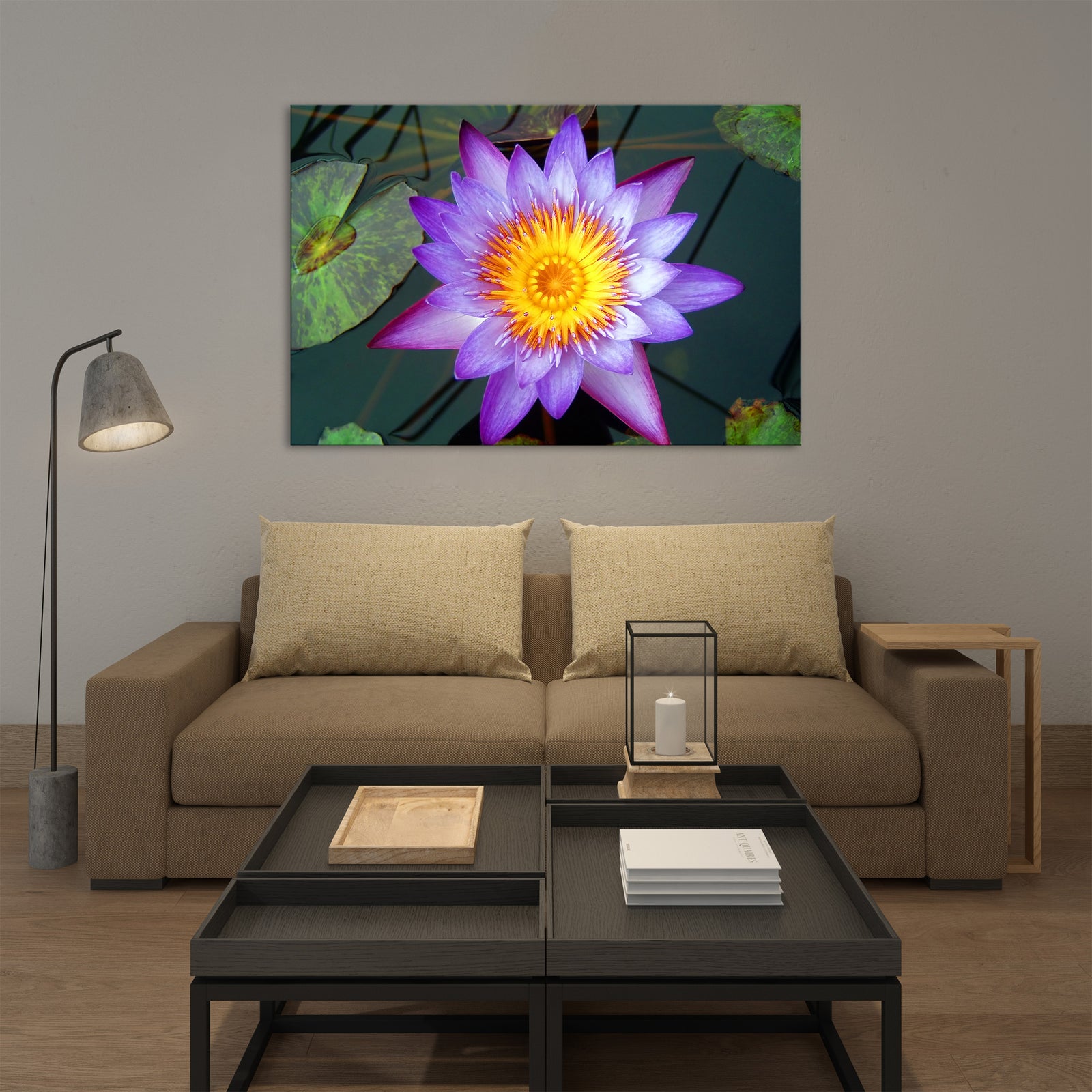 Flowers No. 026, shown framed in a room by day