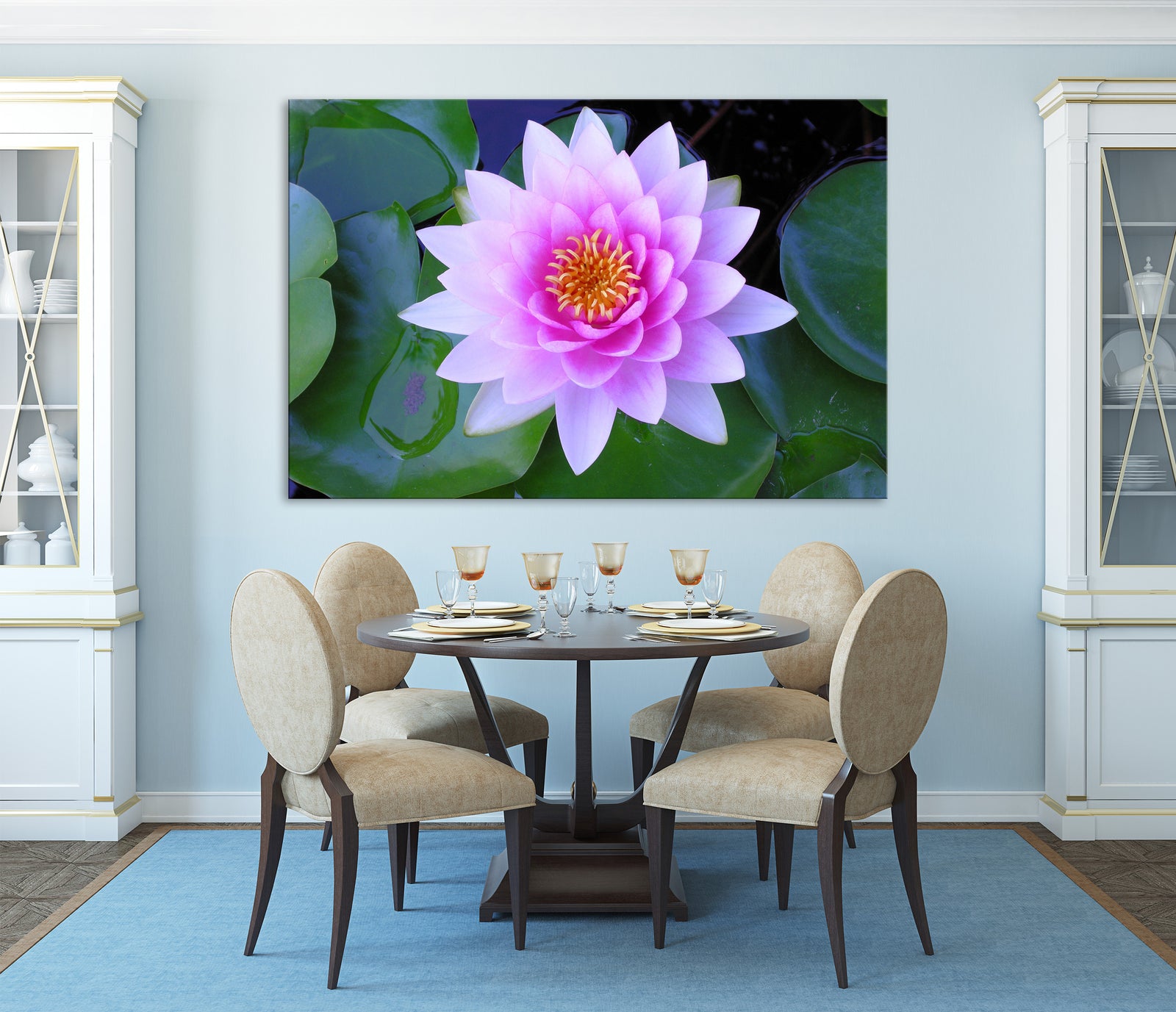 Flowers No. 029, shown framed in a room by day