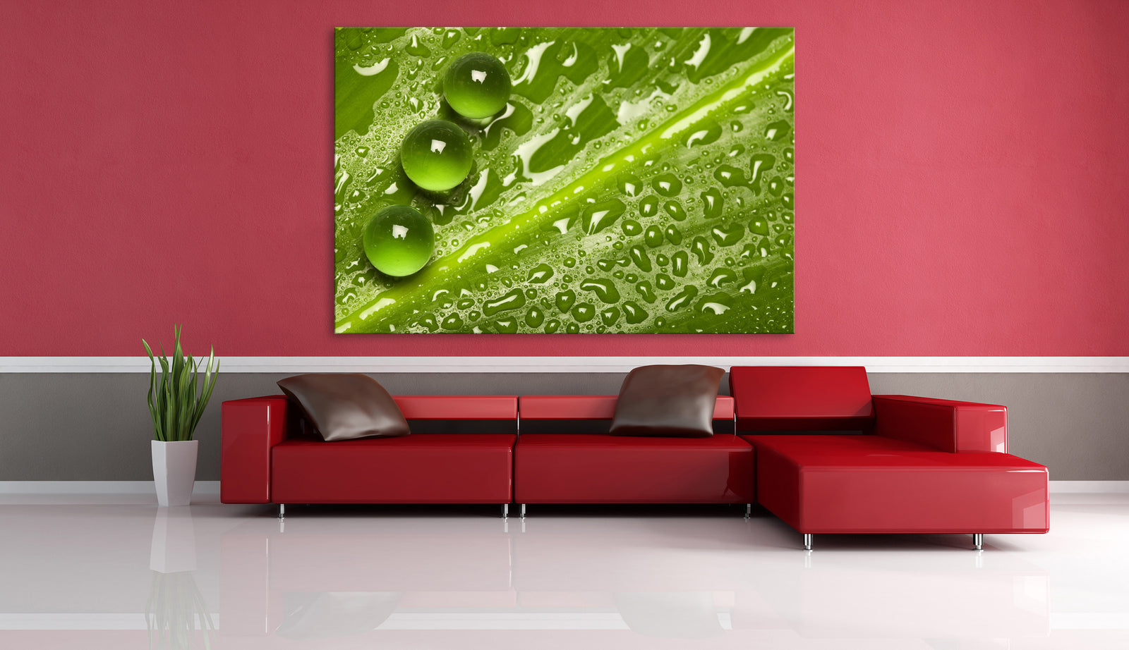 Flowers No. 066, shown framed in a room by day