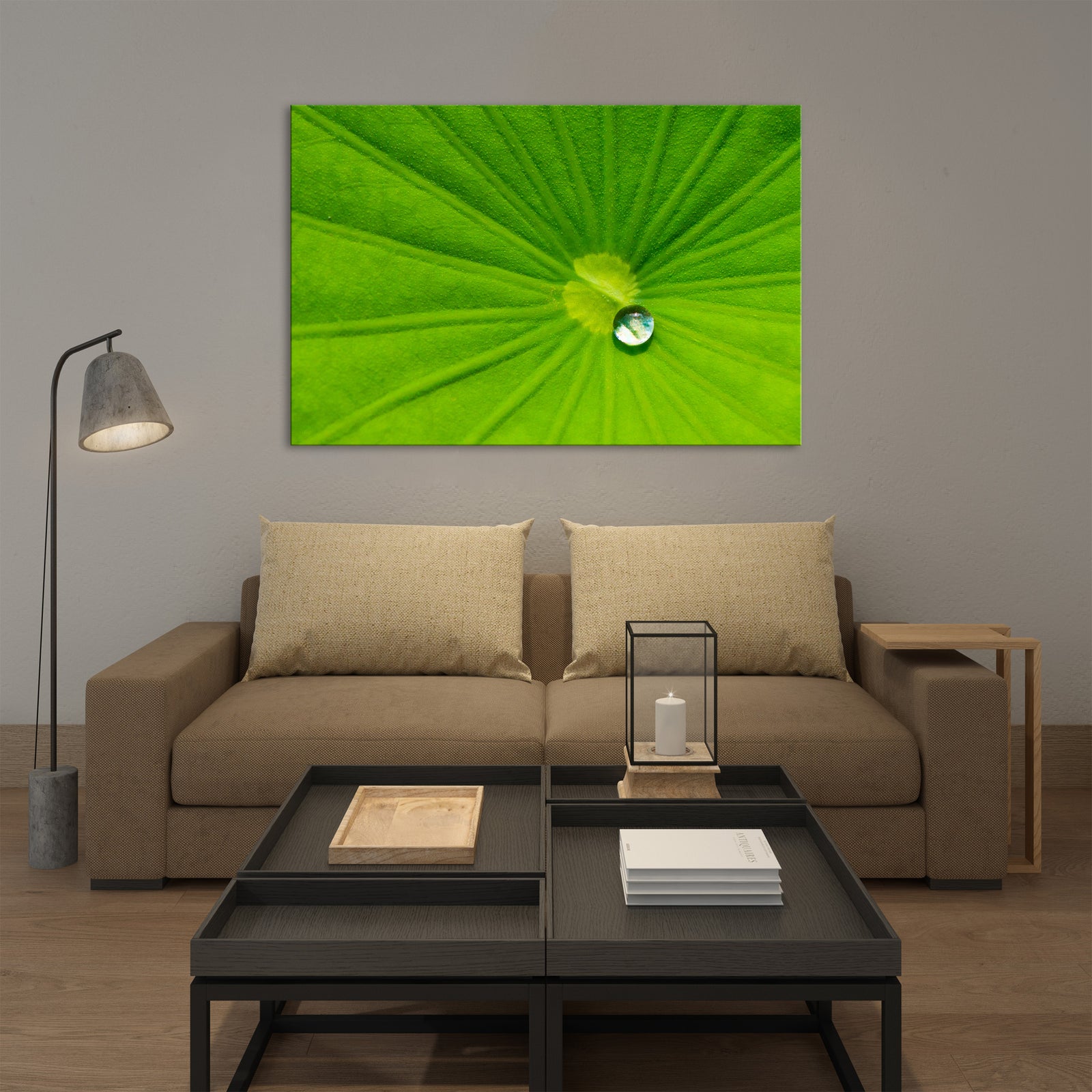 Flowers No. 070, shown framed in a room by day