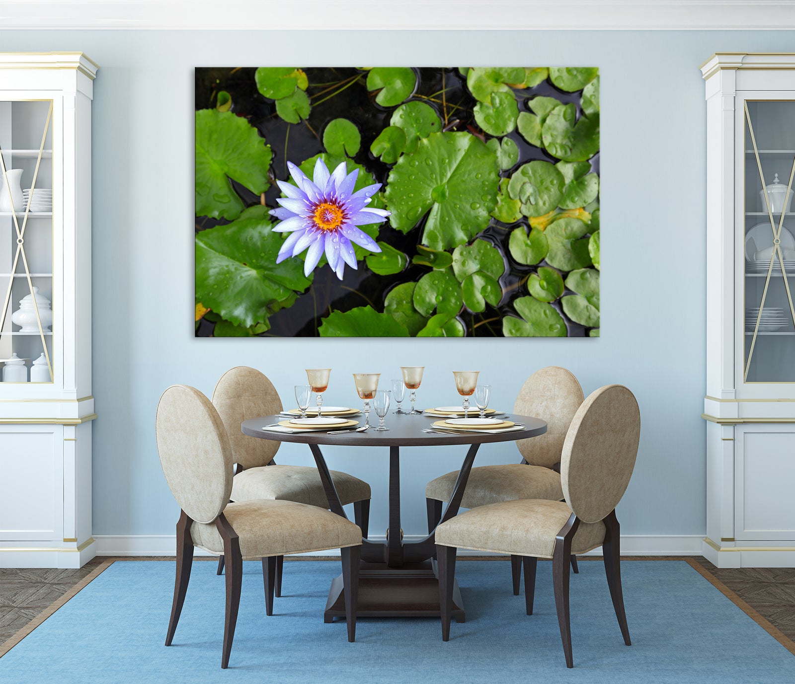 Flowers No. 079, shown framed in a room by day