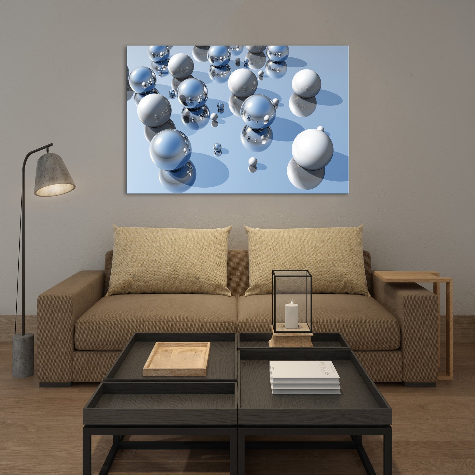 Abstract No. 001, shown framed in a room by day