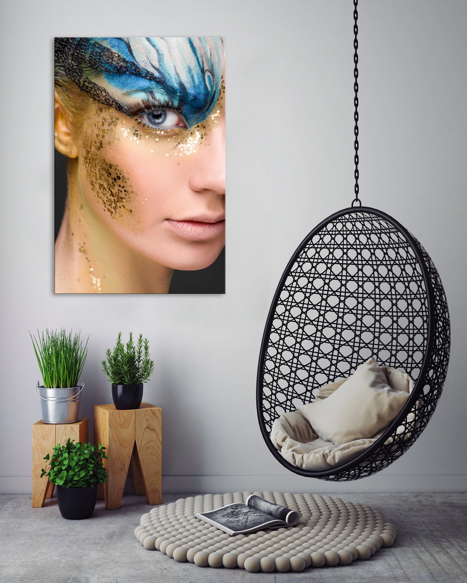 Abstract No. 006, shown framed in a room by day