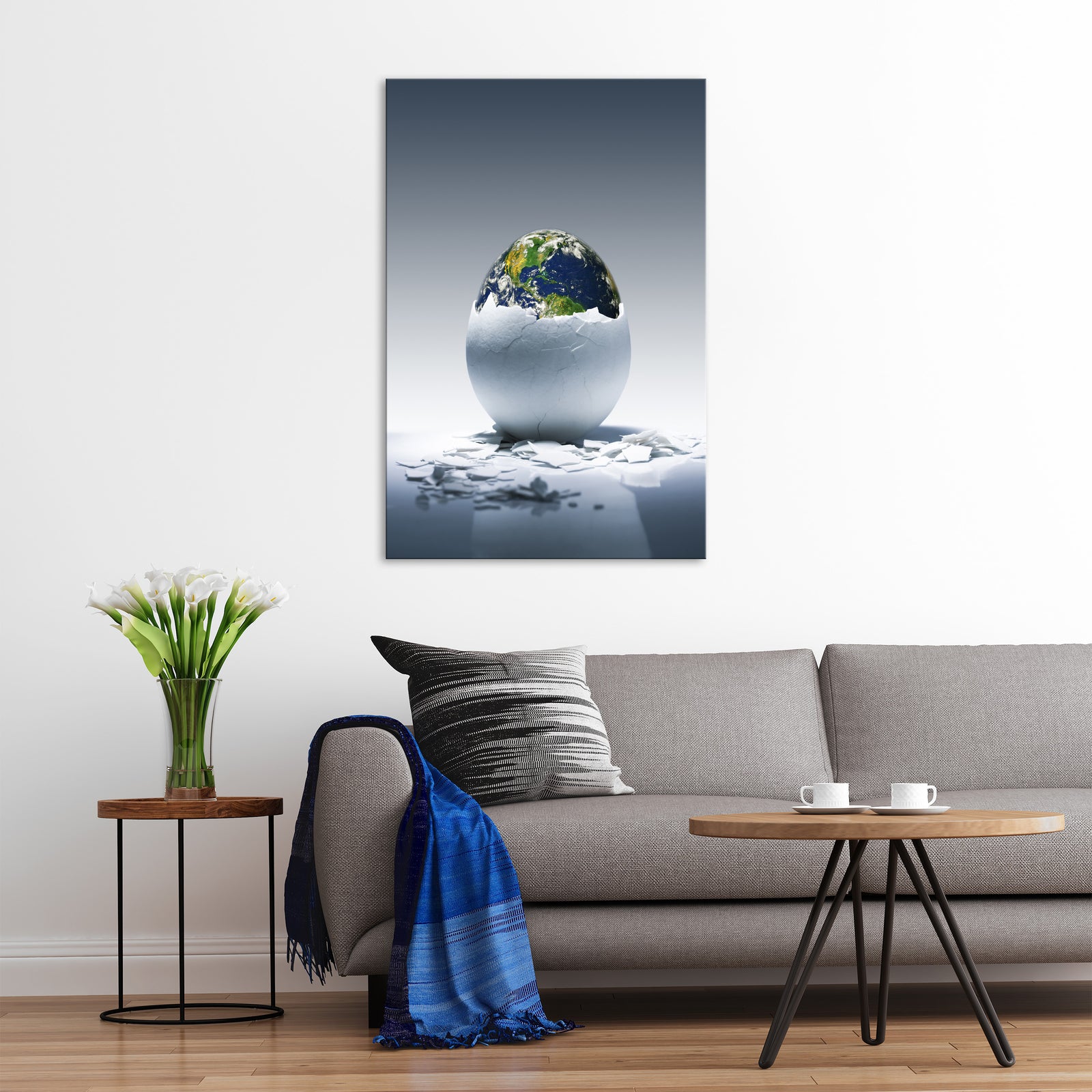 Abstract No. 007, shown framed in a room by day