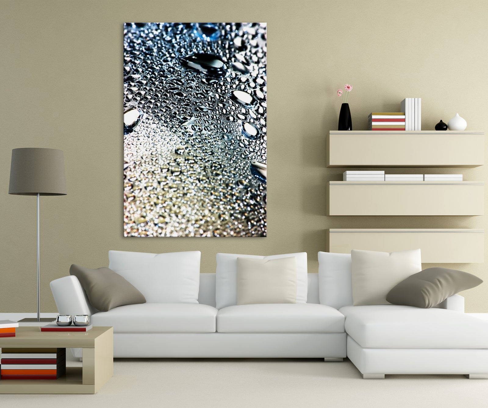 Abstract No. 008, shown framed in a room by day