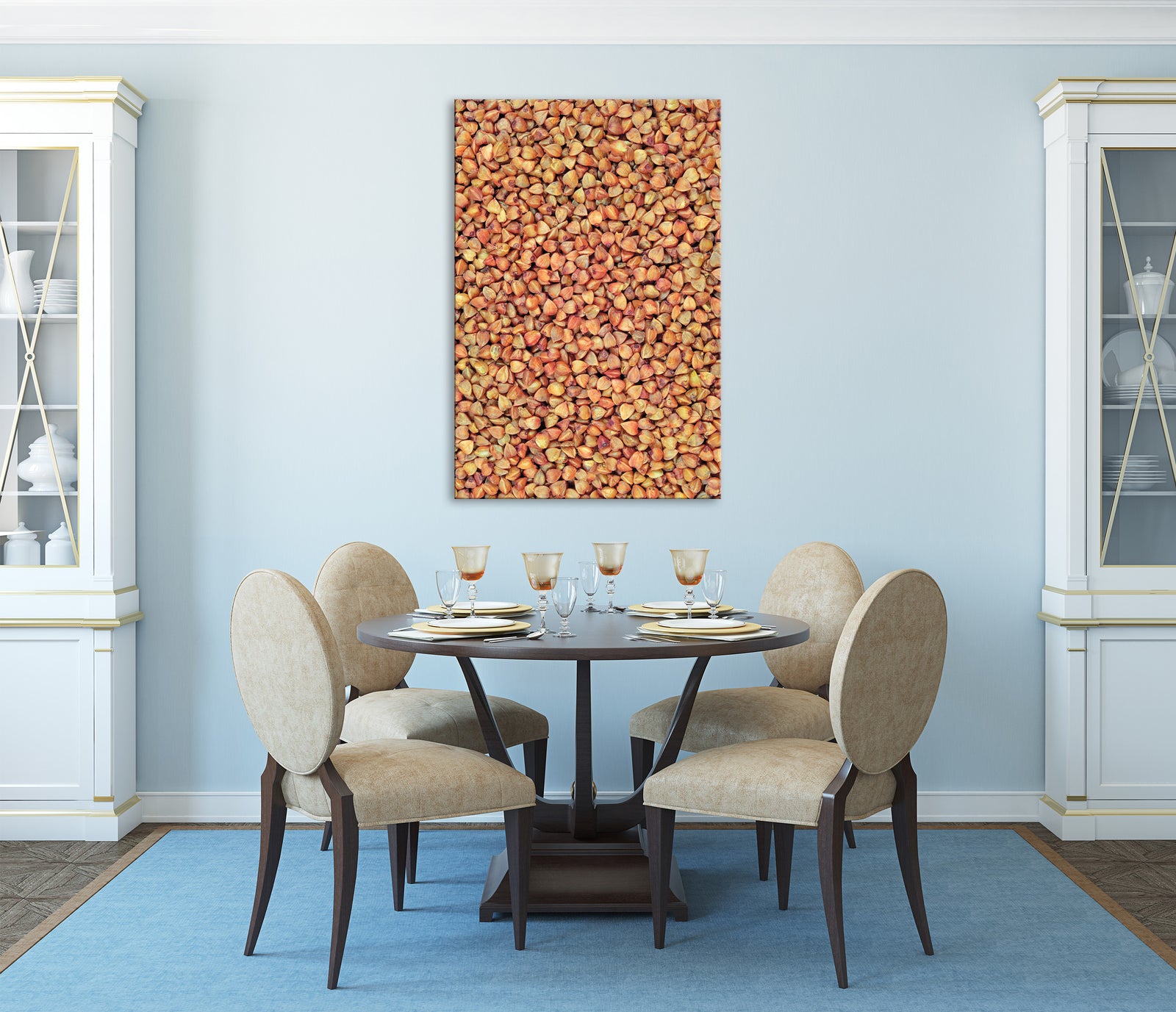 Abstract No. 009, shown framed in a room by day