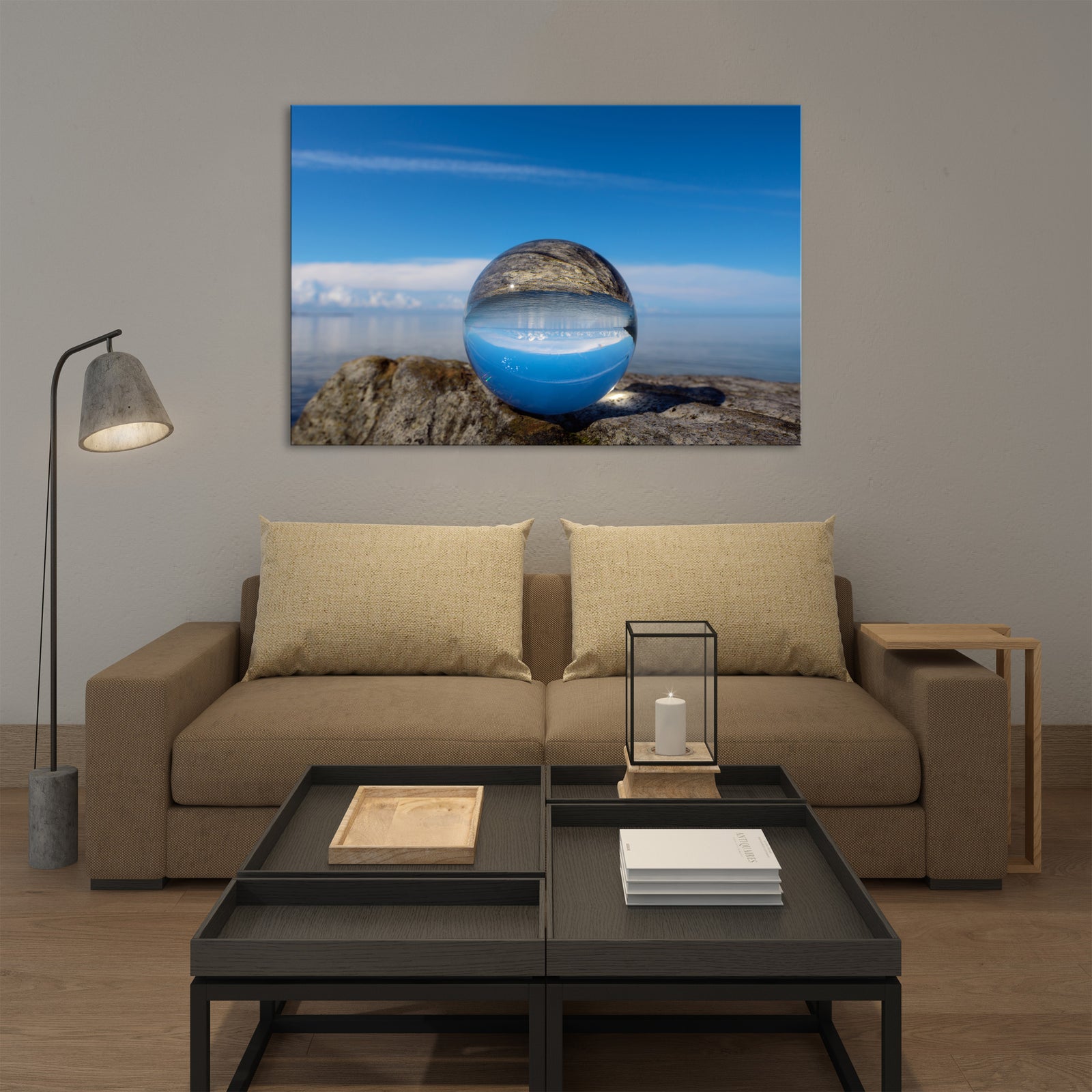 Abstract No. 014, shown framed in a room by day