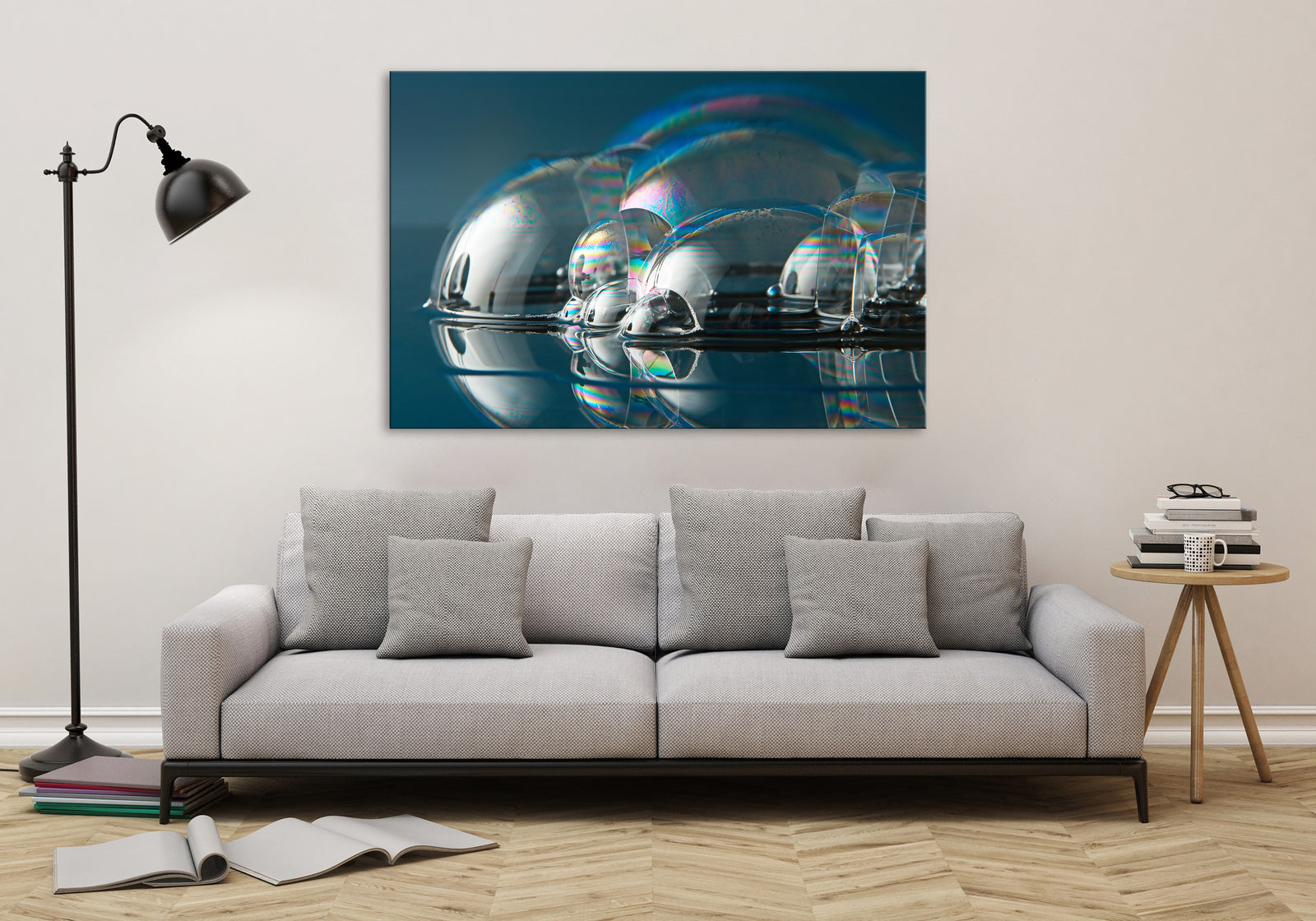 Abstract No. 015, shown framed in a room by day