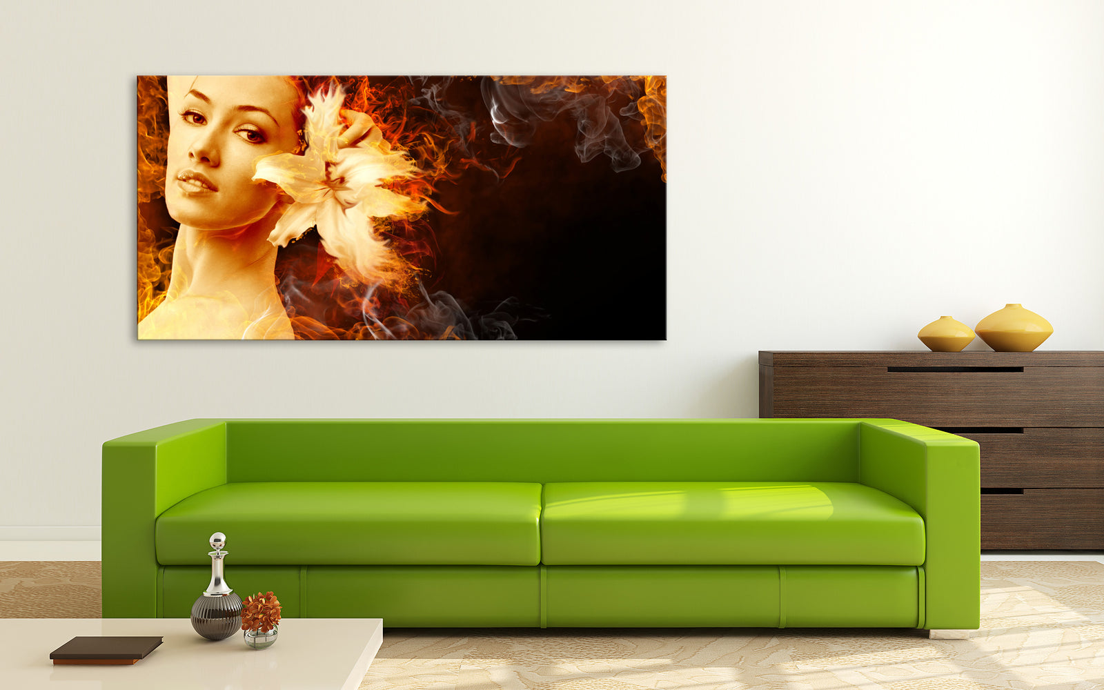 Abstract No. 016, shown framed in a room by day