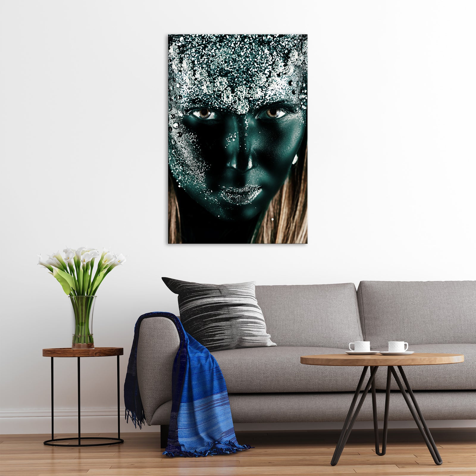 Abstract No. 023, shown framed in a room by day